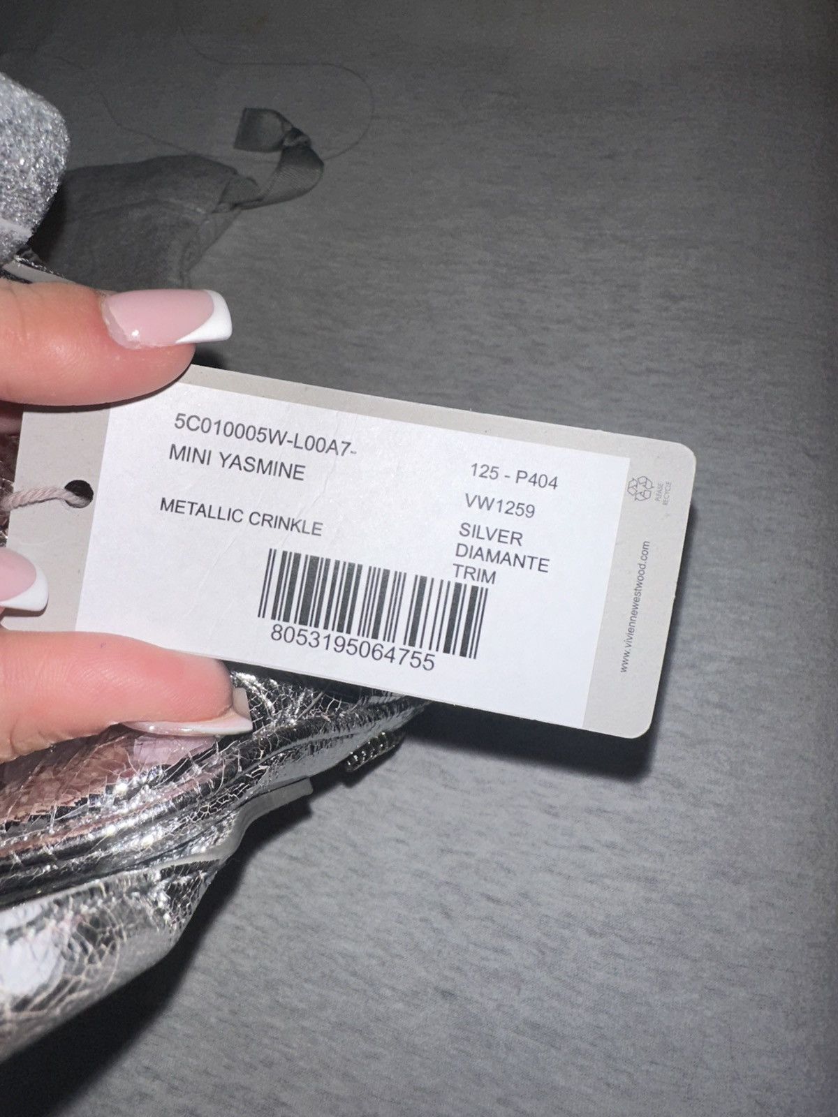 Vivienne Westwood MINI YASMINE - HANDBAG - SILVER Size ONE SIZE - 5 Thumbnail