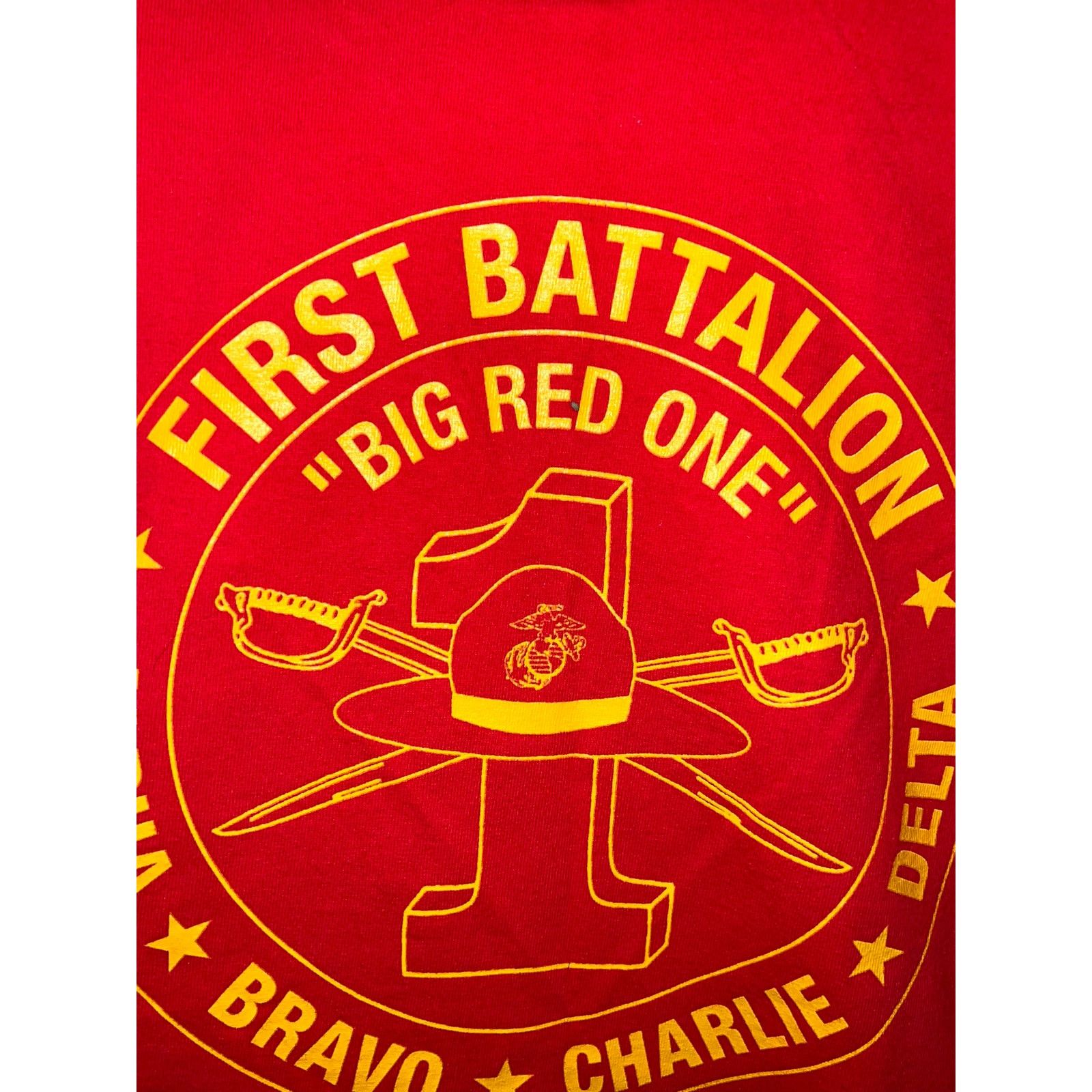 Gildan Vintage First Battalion Shirt Big Red One Bravo Tee VTG XL Size US XL / EU 56 / 4 - 7 Thumbnail