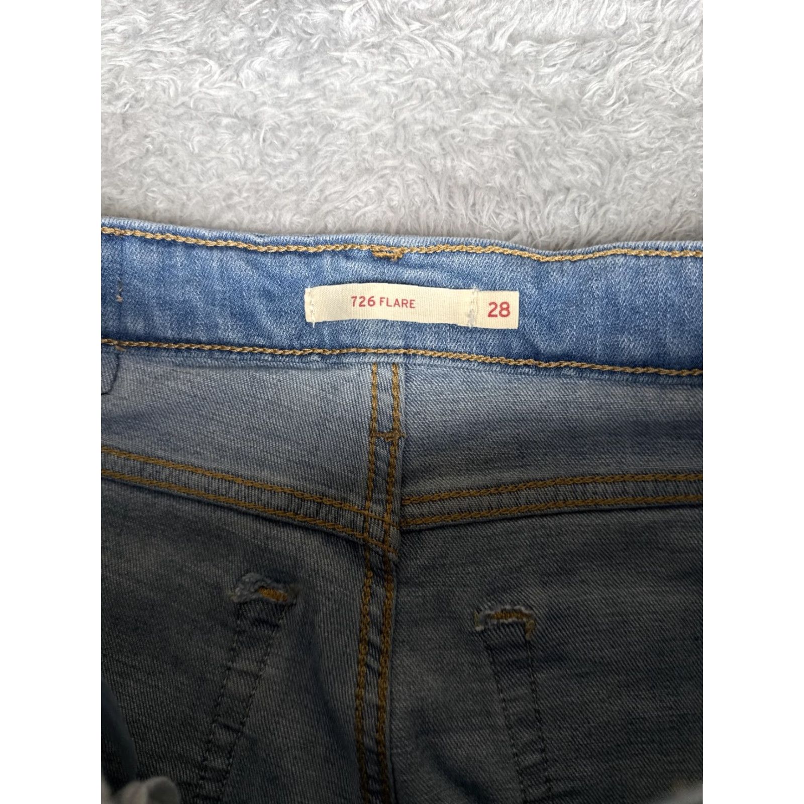Levi's Levi's Jeans 726 Flare Womens 28 Blue Distressed Stretch Denim 28x32 Size 28" / US 6 / IT 42 - 6 Thumbnail