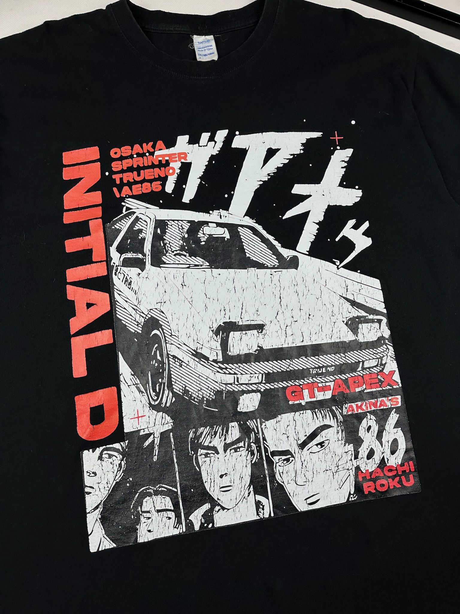Anime Vintage 90s anime Initial D T-shirt Black Size US XXL / EU 58 / 5 - 3 Thumbnail