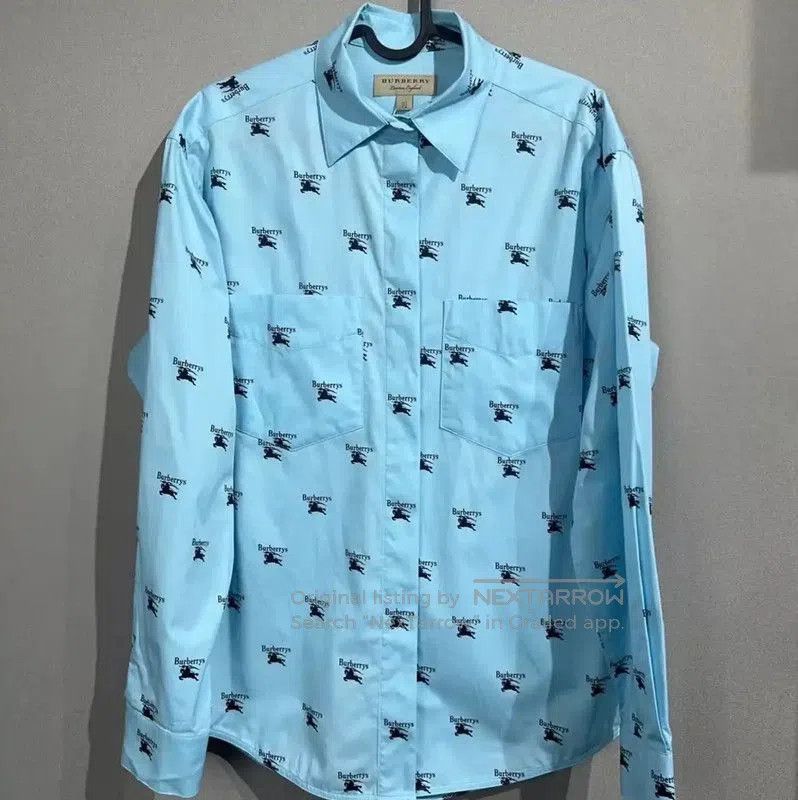 Burberry Burberry Men's Blue Cotton Blend Shirt. Size US M / EU 48-50 / 2 - 1 Thumbnail
