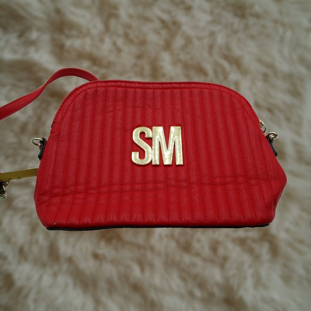 Steve Madden Steve Madden Crossbody Bag Small Red Quilted Faux Leather Gold SM Logo Womens Size ONE SIZE - 1 Thumbnail