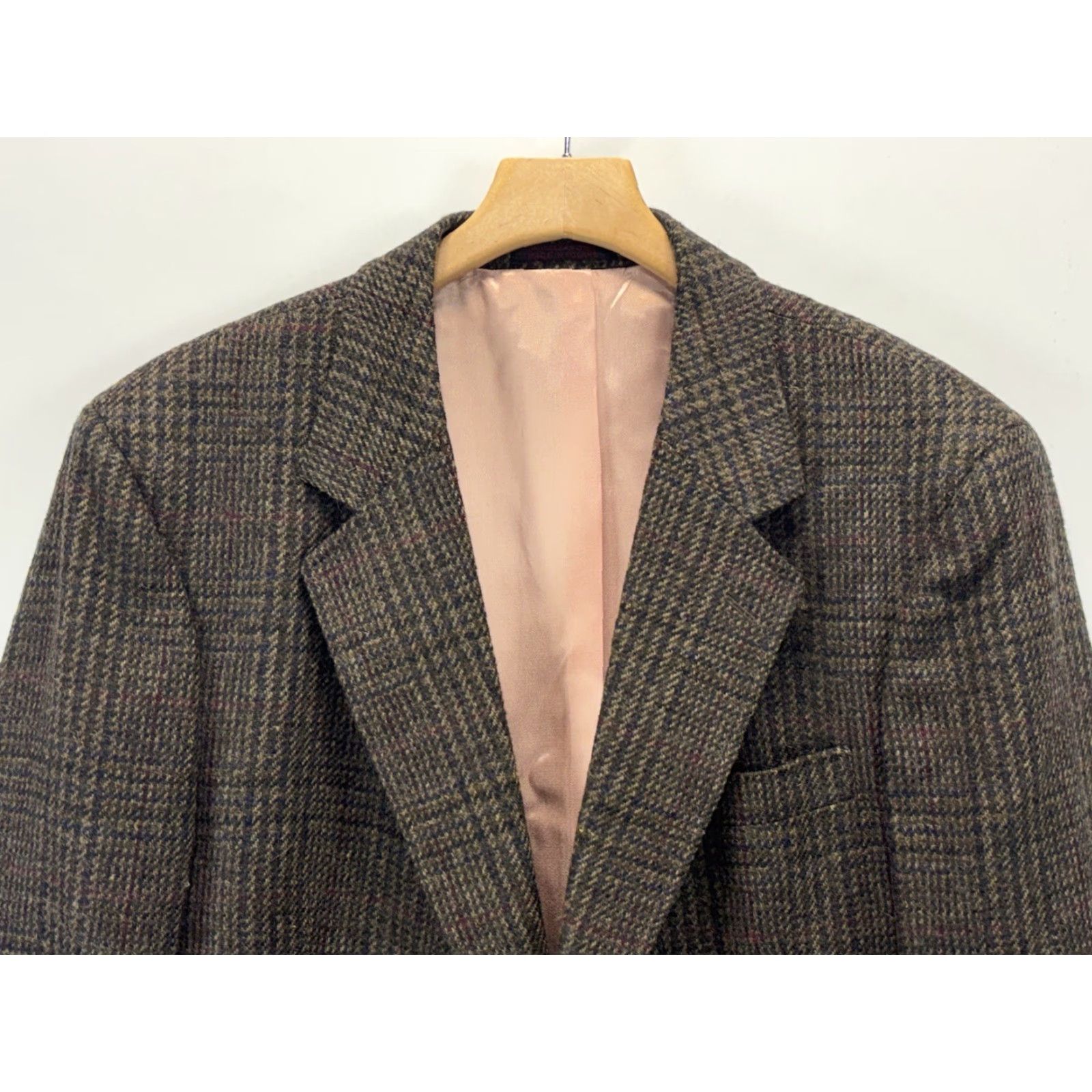 Vintage VINTAGE Boston Traders Wool Tweed Plaid Blazer Men’s Size 42 Brown Wool Sport Coat Men Size 42R - 2 Thumbnail