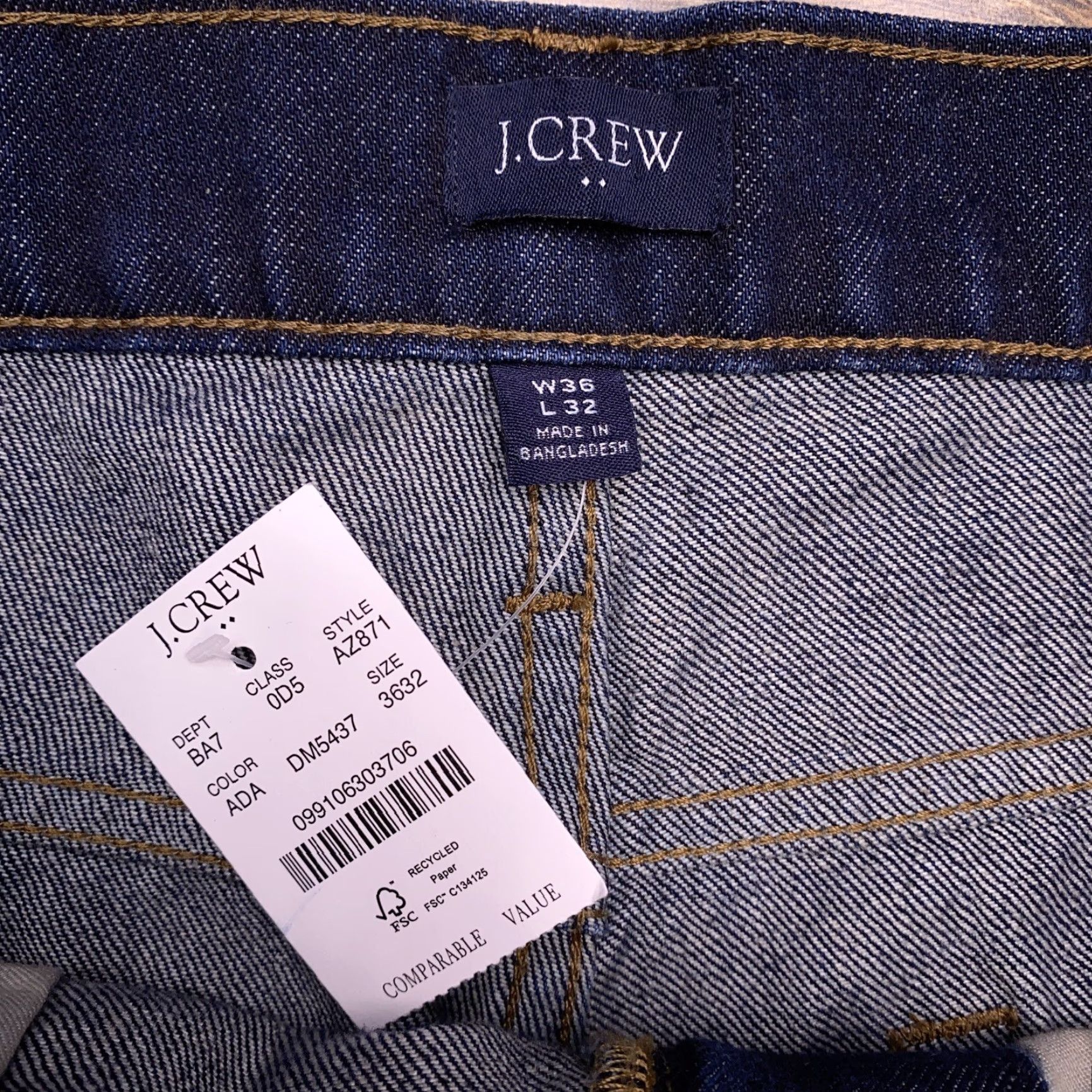 J.Crew J.CREW Jeans Straight Denim 36x32 Mens Regular 5-Pocket Blue Dark Wash Bible Theme Modern Vintage No N/A Size US 36 / EU 52 - 5 Thumbnail