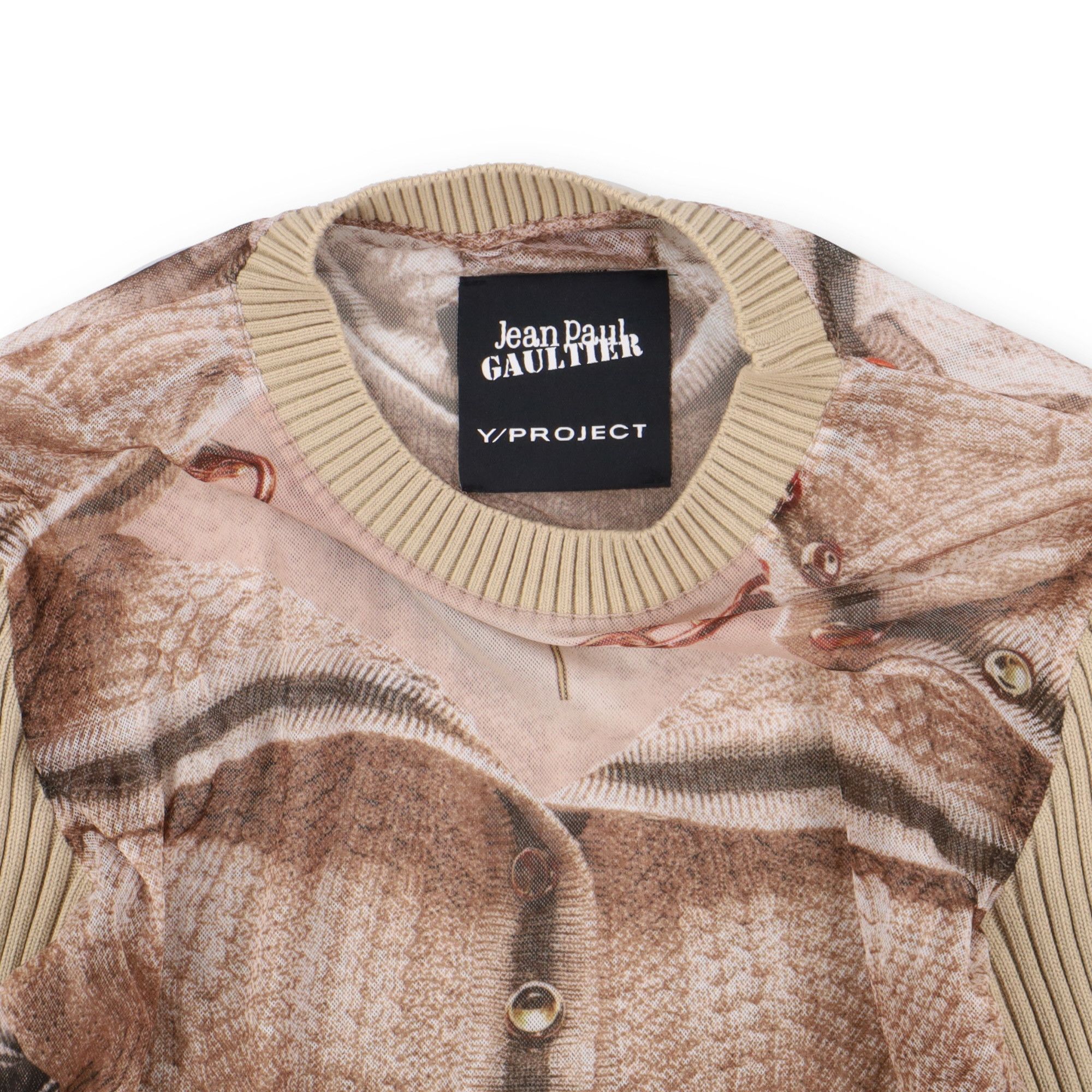 Jean Paul Gaultier × Y/Project Beige Trompe L'oeil Sweater Size XS / US 0-2 / IT 36-38 - 6 Thumbnail