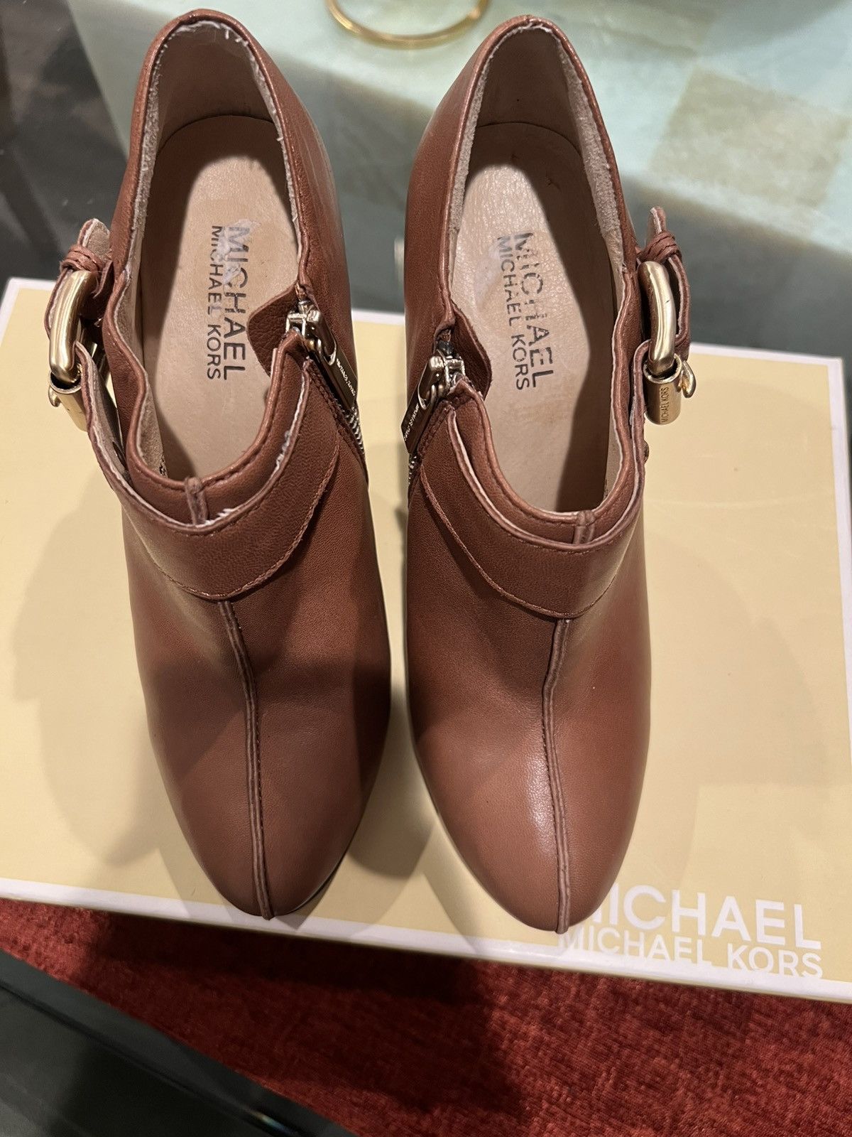 Michael Kors Michael Kors Anna Belle Bootie, Leather Buckle Ankle Boots Size US 6 / IT 36 - 2 Thumbnail