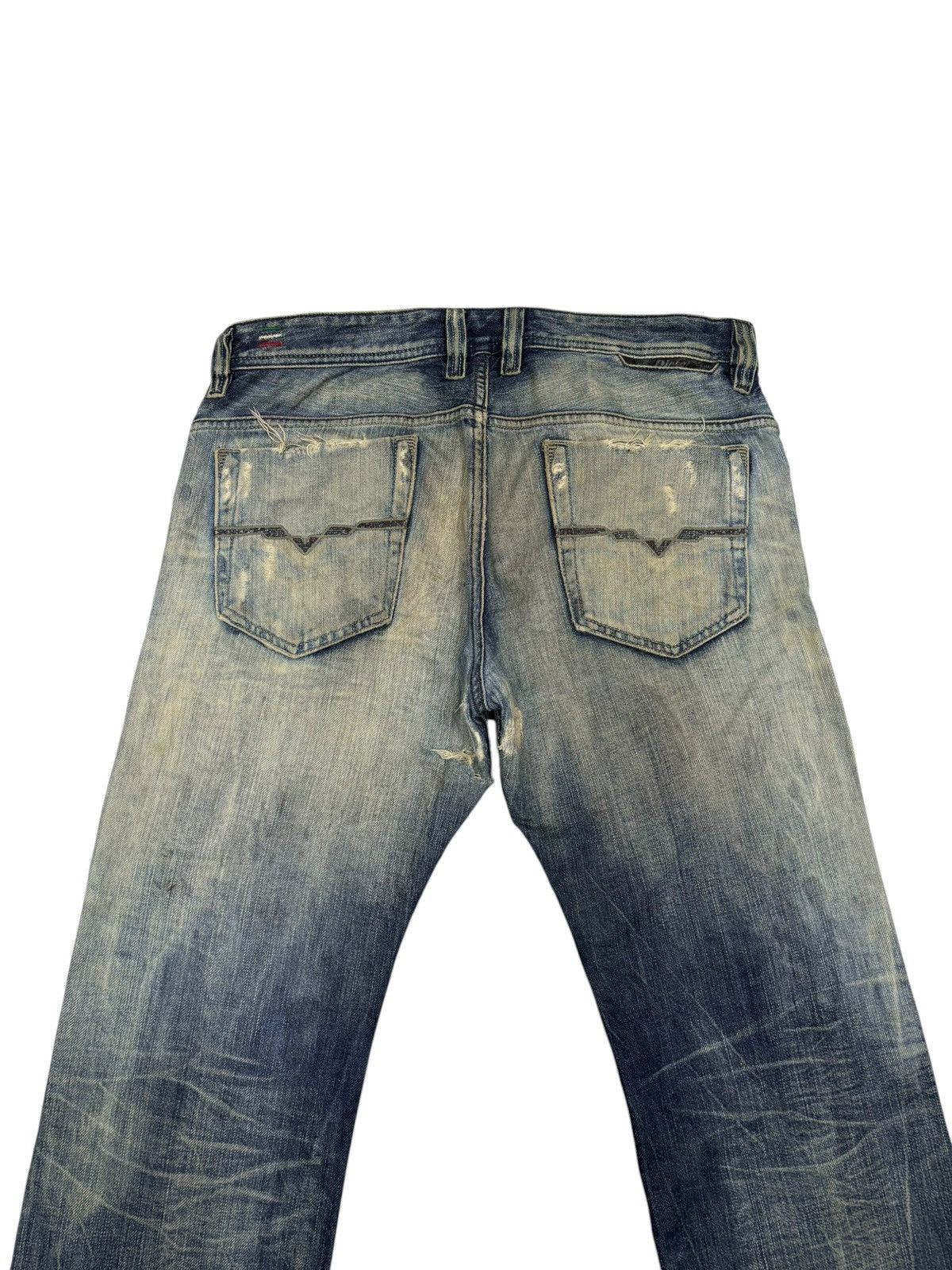 Diesel DIESEL SAFADO THRASHED DISTRESSED DENIM JEANS Size US 34 / EU 50 - 6 Thumbnail