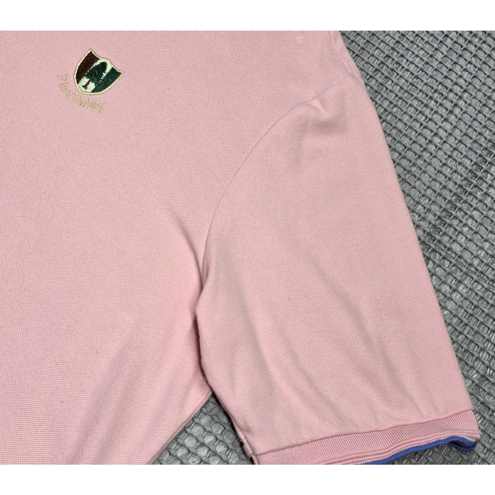 Polo Ralph Lauren VINTAGE Polo Ralph Lauren Polo Shirt Mens XL Pine Valley Pink Contrast Collar Trim Polo Golf Summer Sports Logo Affluent Pine Valley Mens XL Pink Blue Size US XL / EU 56 / 4 - 6 Thumbnail