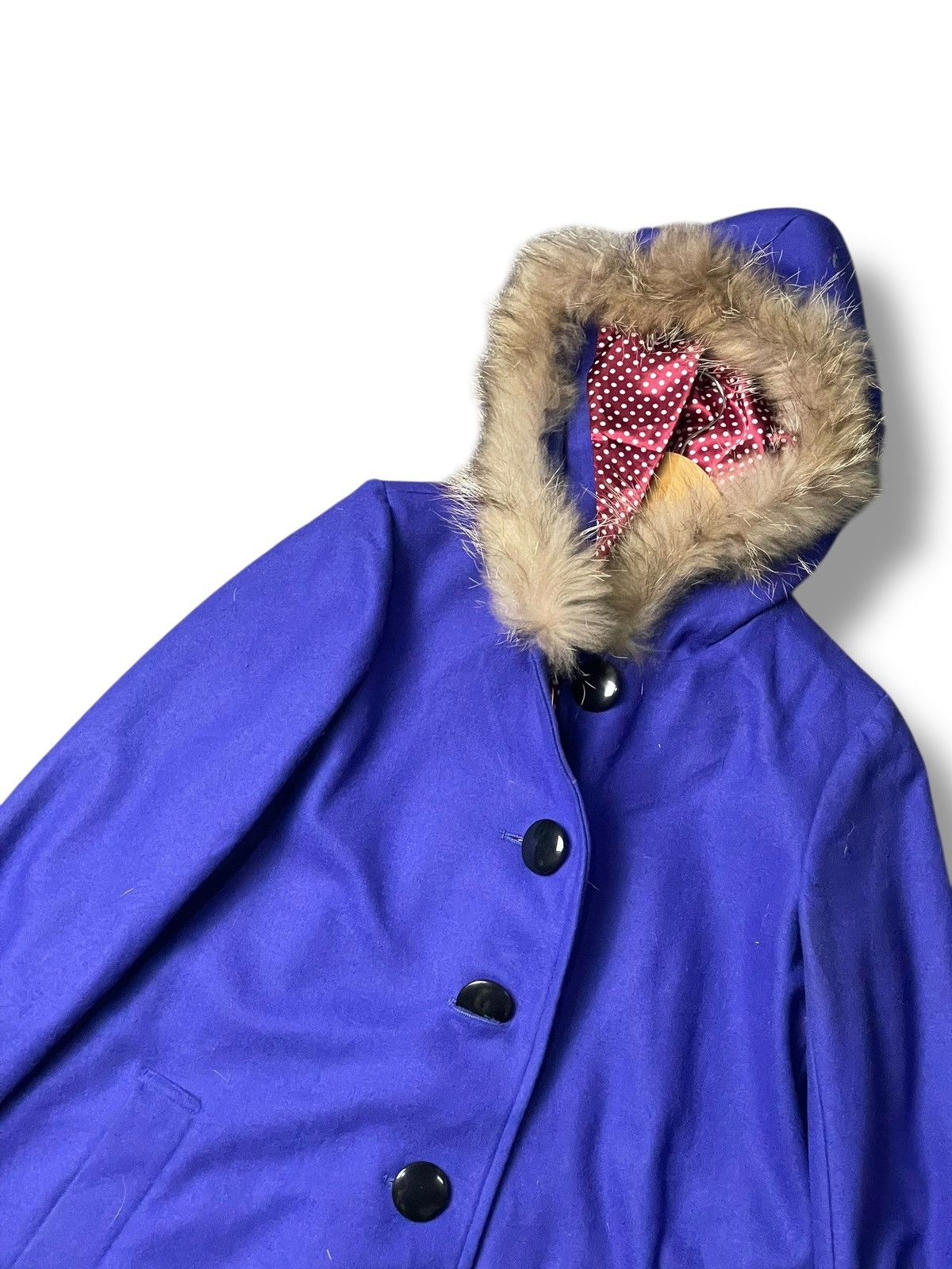 Japanese Brand × Vintage Cecil McBee Brand Fur Hooded Wool Jacket (114) Size US M / EU 48-50 / 2 - 2 Thumbnail