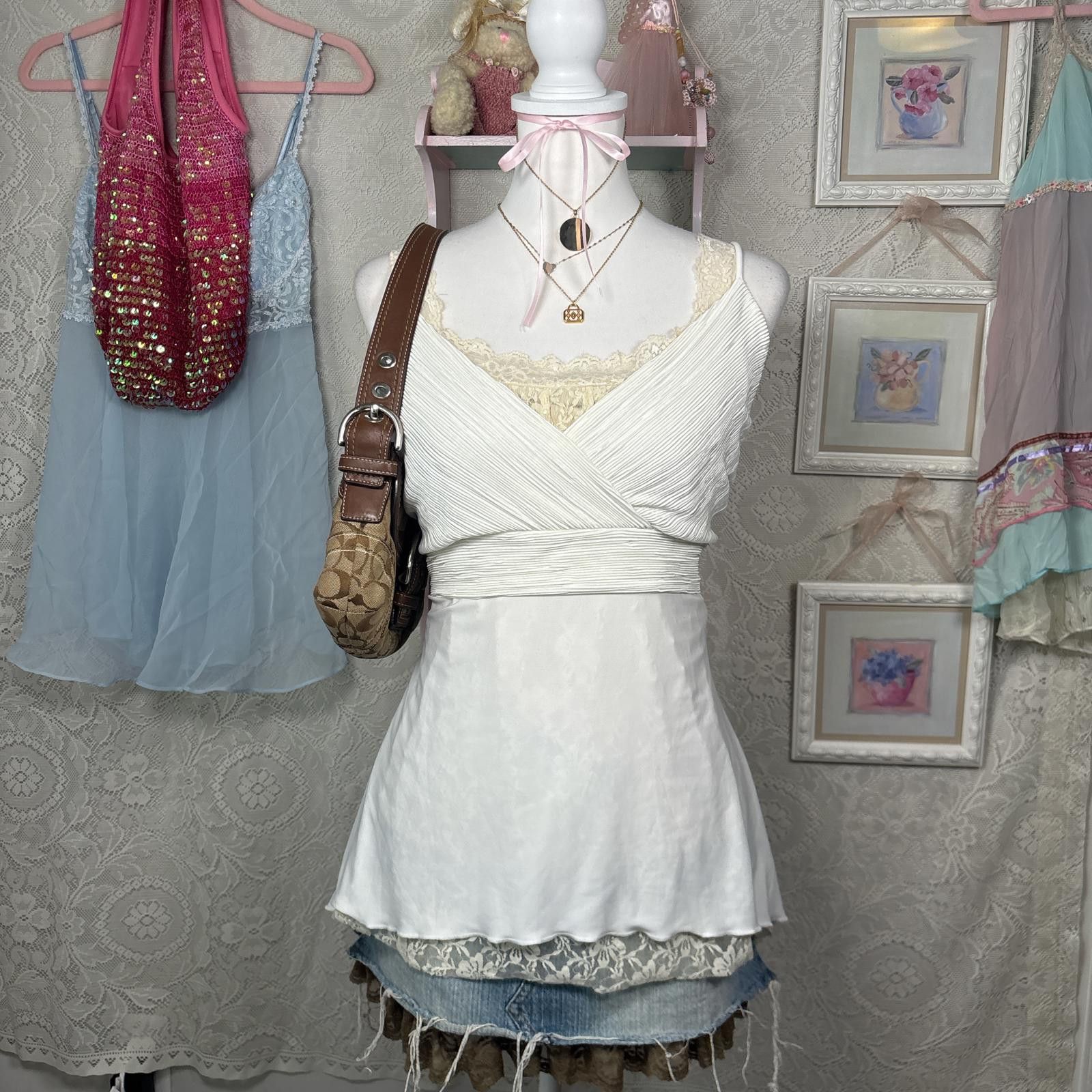Other vintage white fairy core tie back top Size XL / US 12-14 / IT 48-50 - 1 Thumbnail