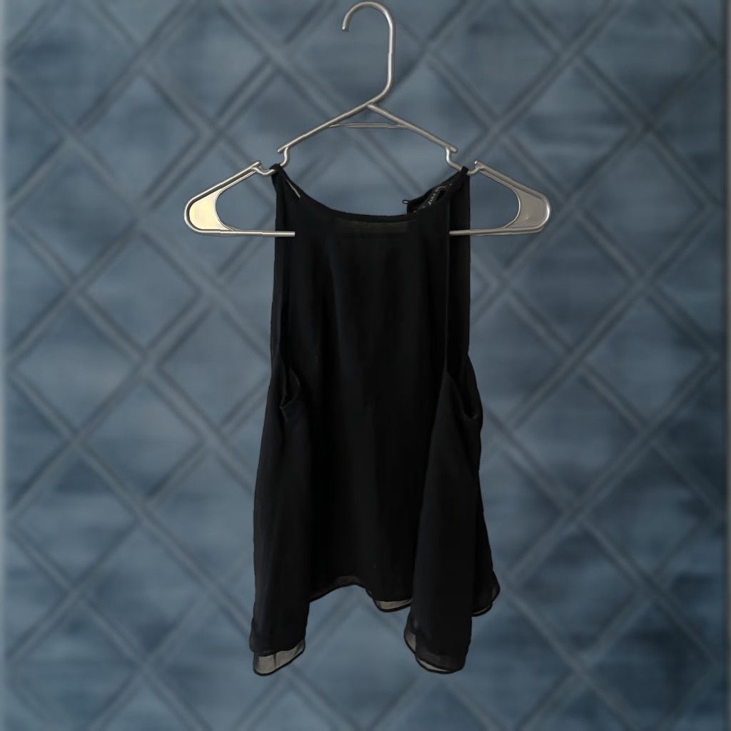 Zara ZARA Shirt Womens Small Tank Sleeveless Keyhole Back Casual Solid Black 90s/2000s Style Womens Size S / US 4 / IT 40 - 1 Thumbnail