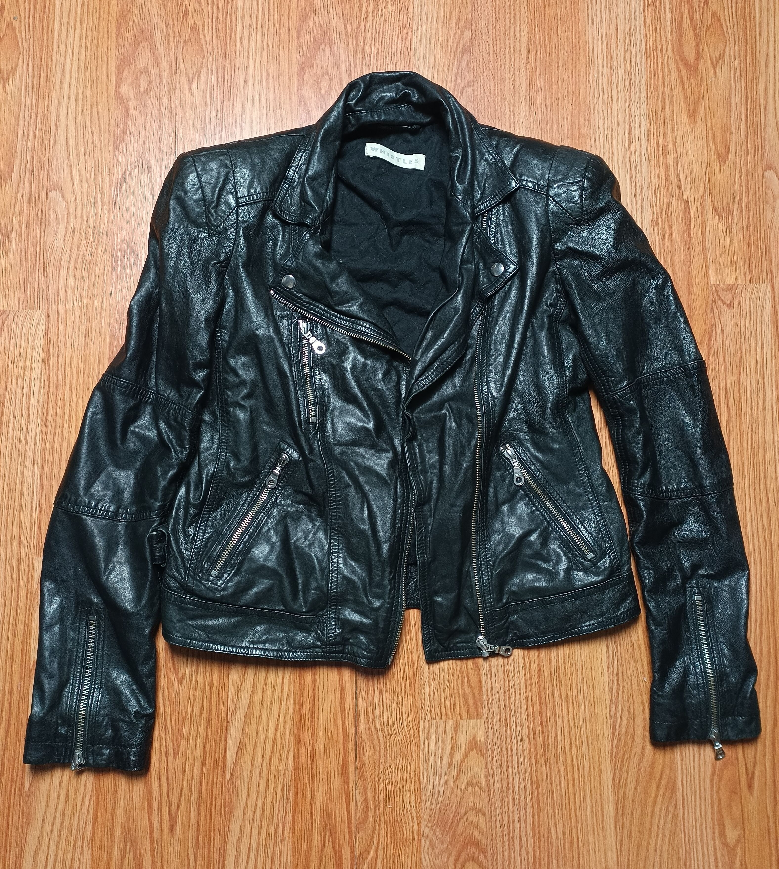 Whistles WHISTLES Leather Biker Jacket Black Womens US8 EU40 Size M / US 6-8 / IT 42-44 - 5 Thumbnail
