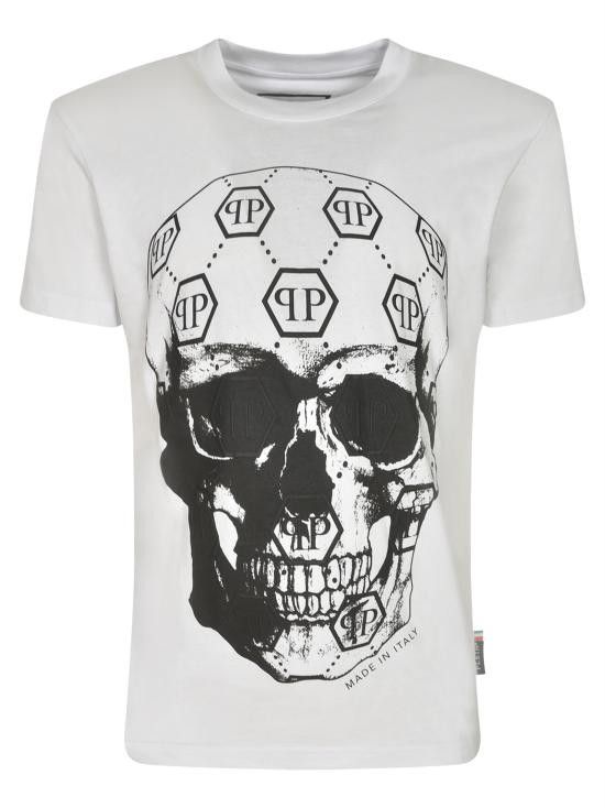 Tシャツ・カットソー PHILIPP PLEIN Men T Shirts AADC MTK7743 PJY002N 01 White Philipp Plein PHILIPP PLEIN Men T-Shirts AADC MTK7743