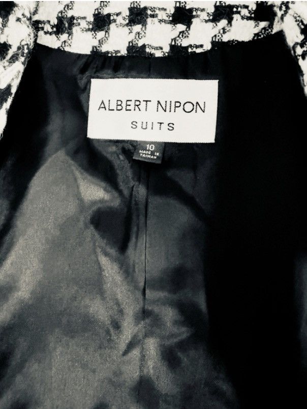 Albert Nipon VTG Albert Nipon Black & White Tweed Jacket Blazer Size 10 Size L / US 10 / IT 46 - 3 Thumbnail