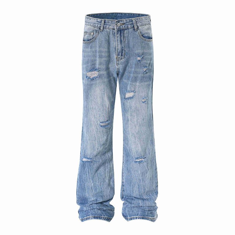 Vintage American retro washed cleanfit ripped flared jeans for men Size US 32 / EU 48 - 1 Thumbnail
