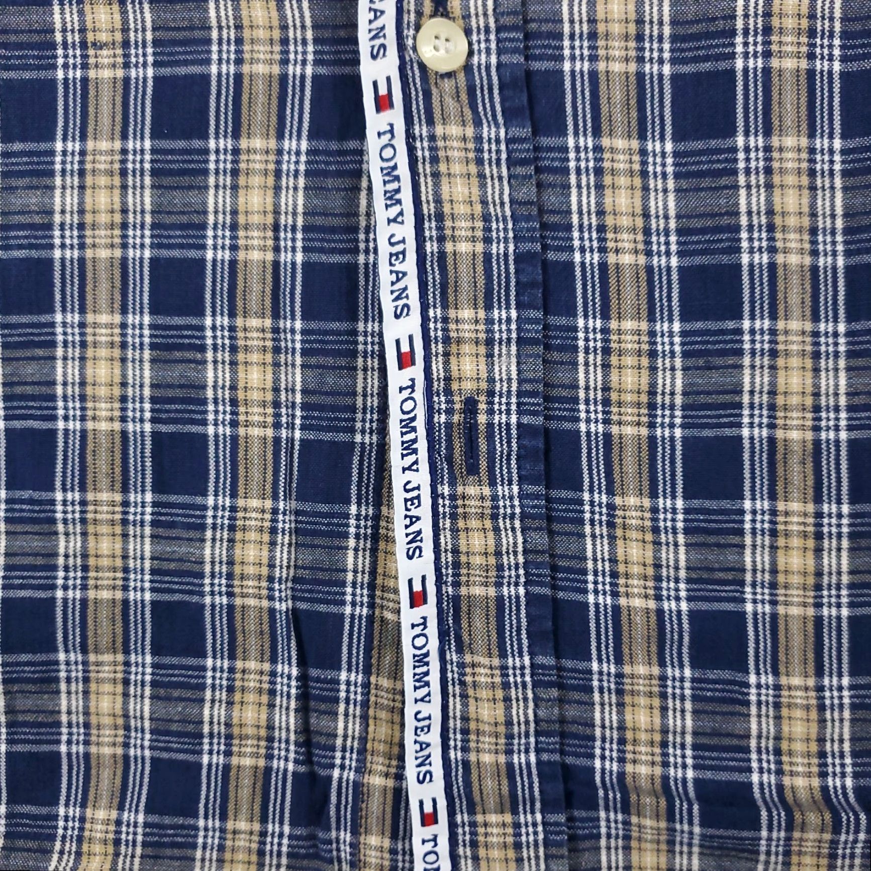 Tommy Hilfiger Tommy Hilfiger Shirt Mens XL Blue Plaid Button-Up Long Sleeve Cotton Mens Size US XL / EU 56 / 4 - 4 Thumbnail