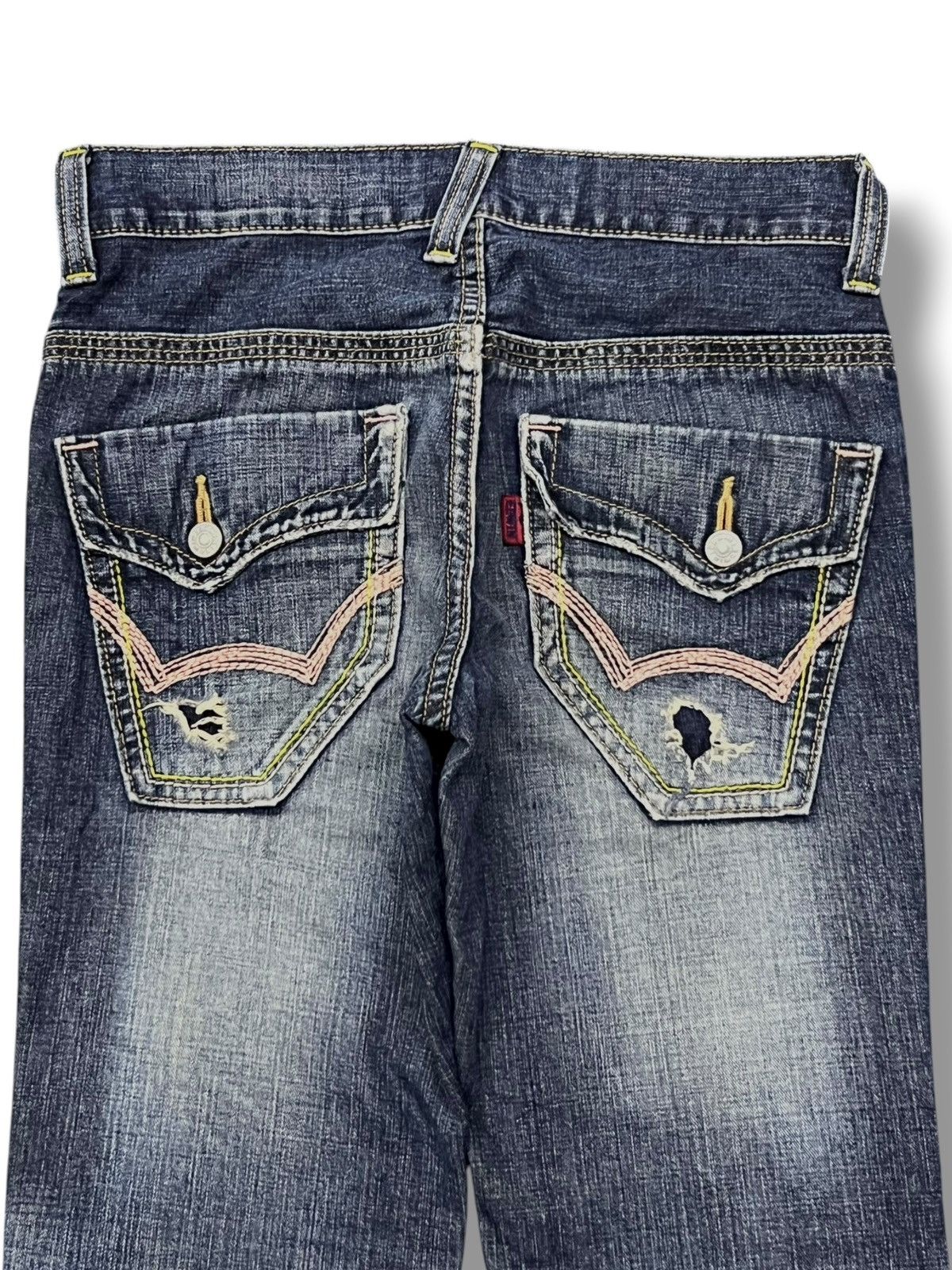 Edwin Flared Vintage Edwin - Faded Wash, Low Rise,Distressed Denim Size 27" / US 4 / IT 40 - 5 Thumbnail