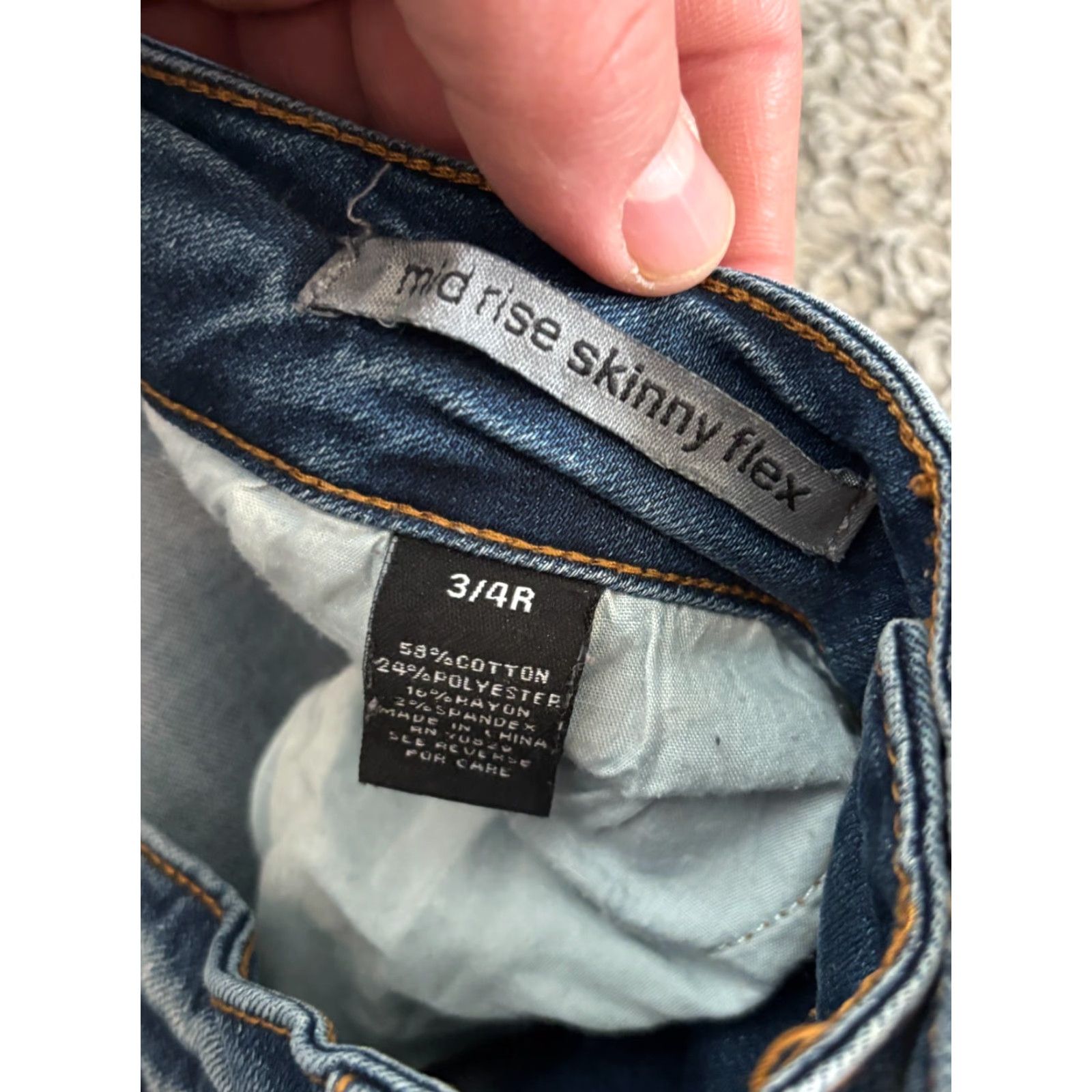 Denime Twentyone Black Jeans Women's Mid Rise Skinny Blue 3/4R Denim Flex Medium Wash Size 27" / US 4 / IT 40 - 3 Thumbnail
