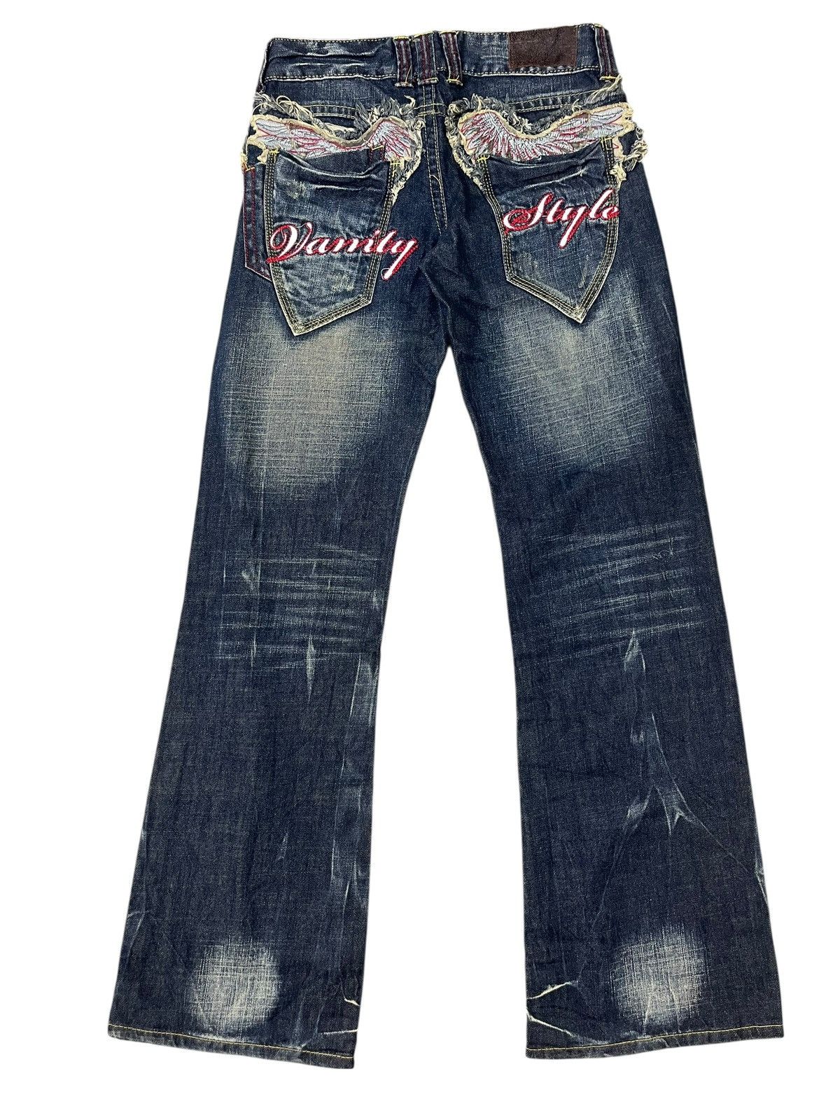 Japanese Brand Vintage Vanity Flare Jeans Wing Streetwear Size US 29 - 2 Thumbnail