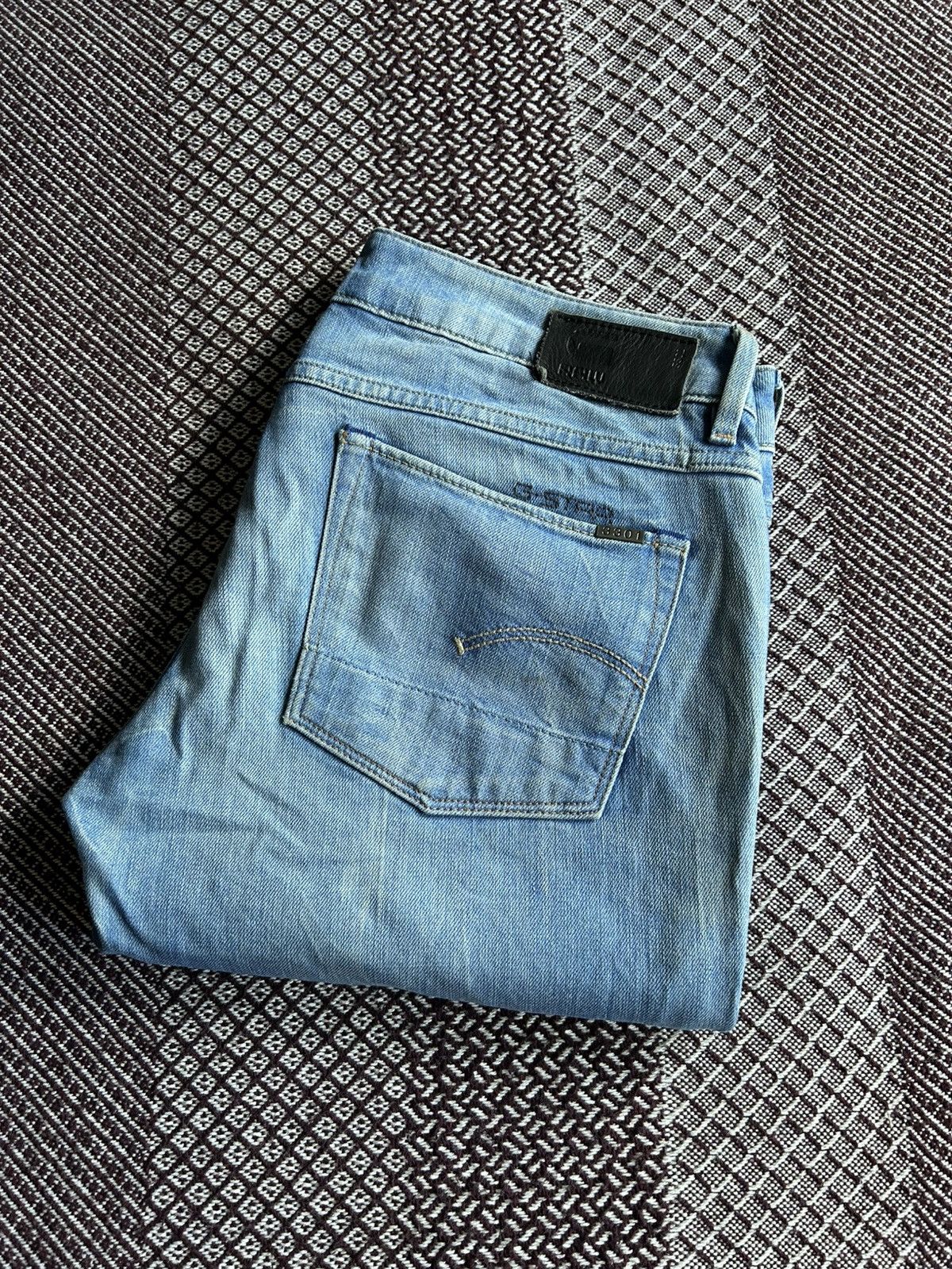 G-Star G-star Raw 3301 Straight Denim Jeans Faded Distressed Sz 31 Size US 31 - 13 Thumbnail