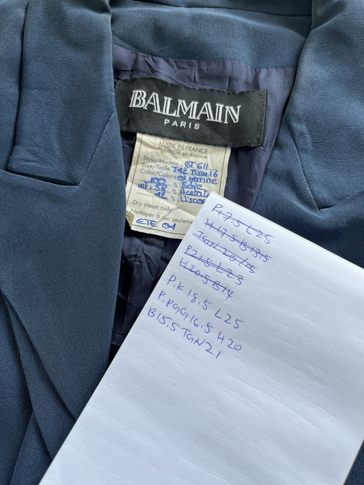 Balmain × Designer × Vintage ⚡️Vintage Balmain Single Button Blazer Jacket 90s Size M / US 6-8 / IT 42-44 - 5 Thumbnail