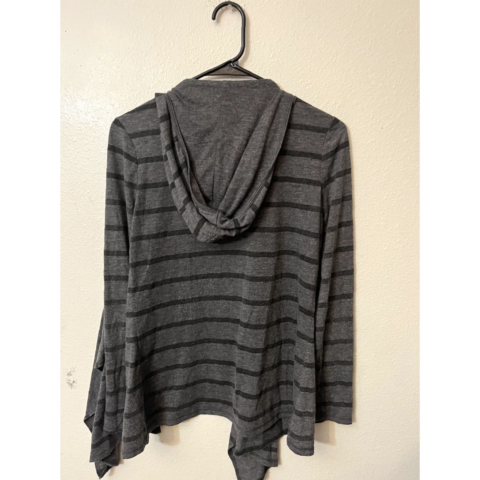 Gap Gap Cardigan Sweater - Womens Hooded Gray Striped - Size M - Cotton - Open Front - All Seasons - Machine Washable - Regular Fit Size M / US 6-8 / IT 42-44 - 2 Thumbnail