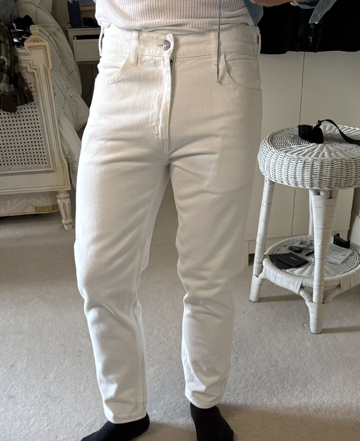 Celine Celine white jeans mid wasit slim leg 30 Hedi Slimane grail Size US 30 / EU 46 - 12 Thumbnail