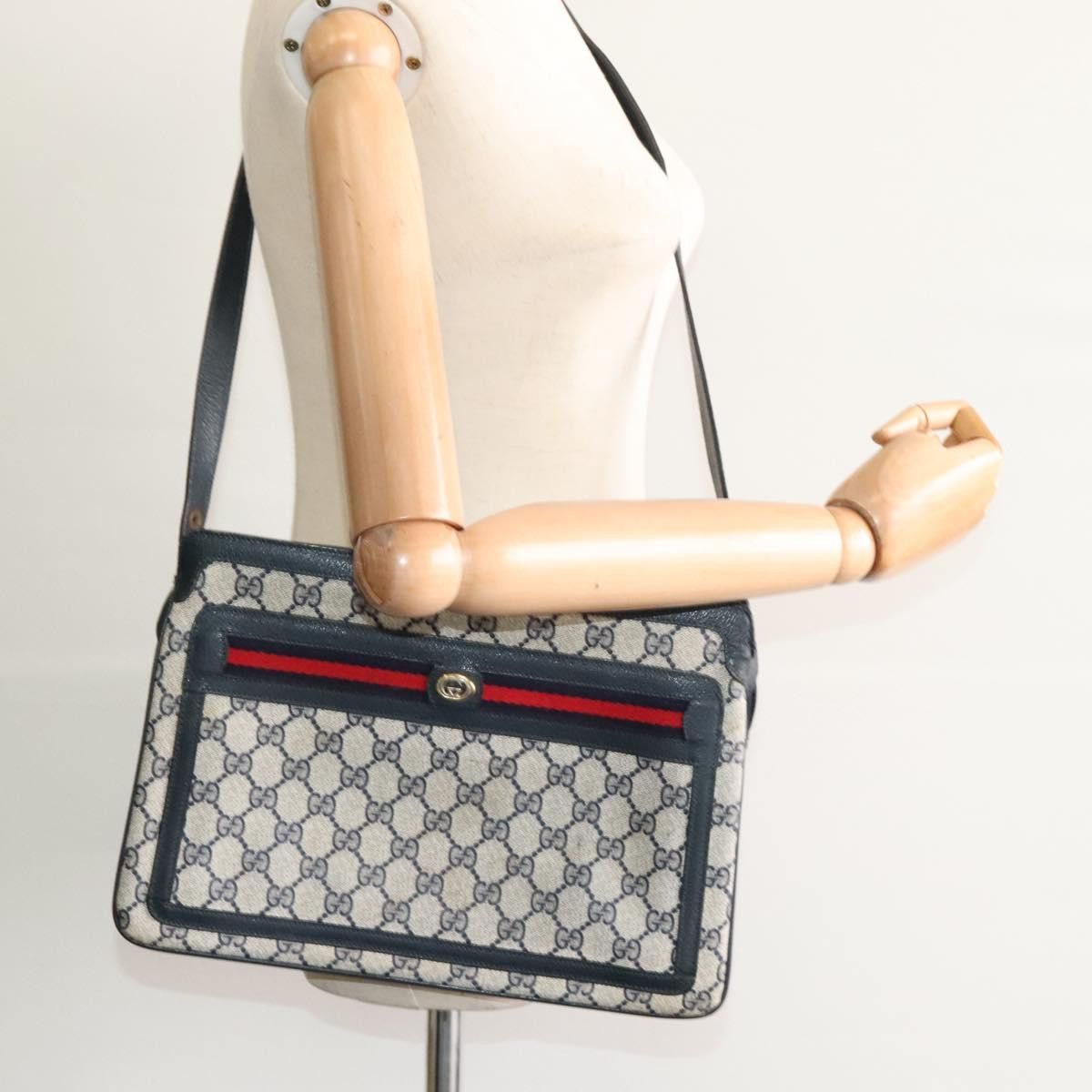 Gucci GUCCI GG Supreme Sherry Line Shoulder Bag Pvc Navy Red 41 Size ONE SIZE - 23 Thumbnail