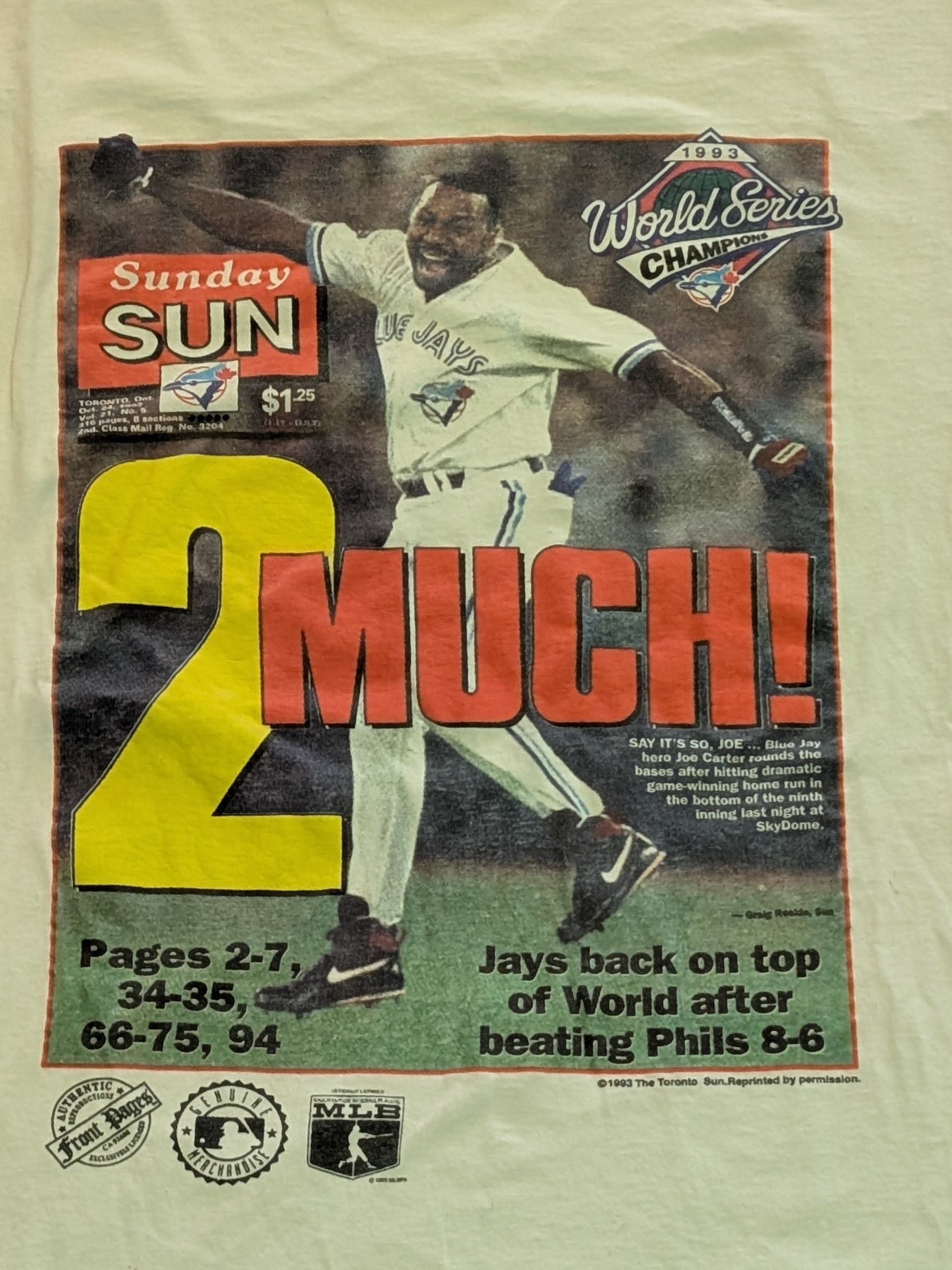Other 1993 Toronto Blue Jays World Series Champs T-Shirt Size XL Size US XL / EU 56 / 4 - 2 Thumbnail