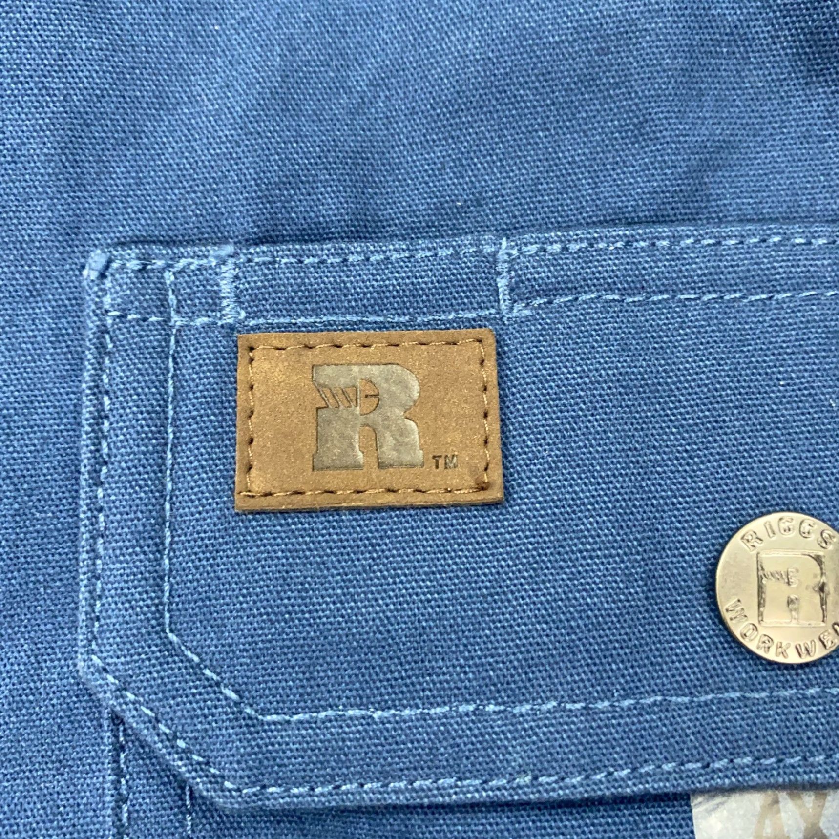 Wrangler VINTAGE None Shirt Mens 4XL Blue Workwear Casual Button-Up Long Sleeve Utility Pockets Size US XXL / EU 58 / 5 - 3 Thumbnail