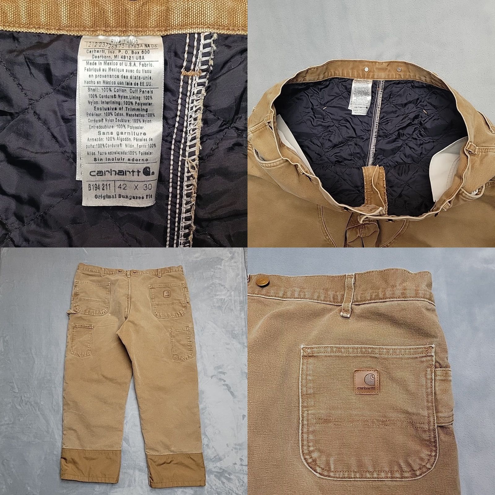 Carhartt VINTAGE Carhartt Pants Carpenter 42x30 Double Knee Insulated Canvas Brown Men Regular 5-Pocket Classic Workwear B194 Size US 42 / EU 58 - 8 Thumbnail