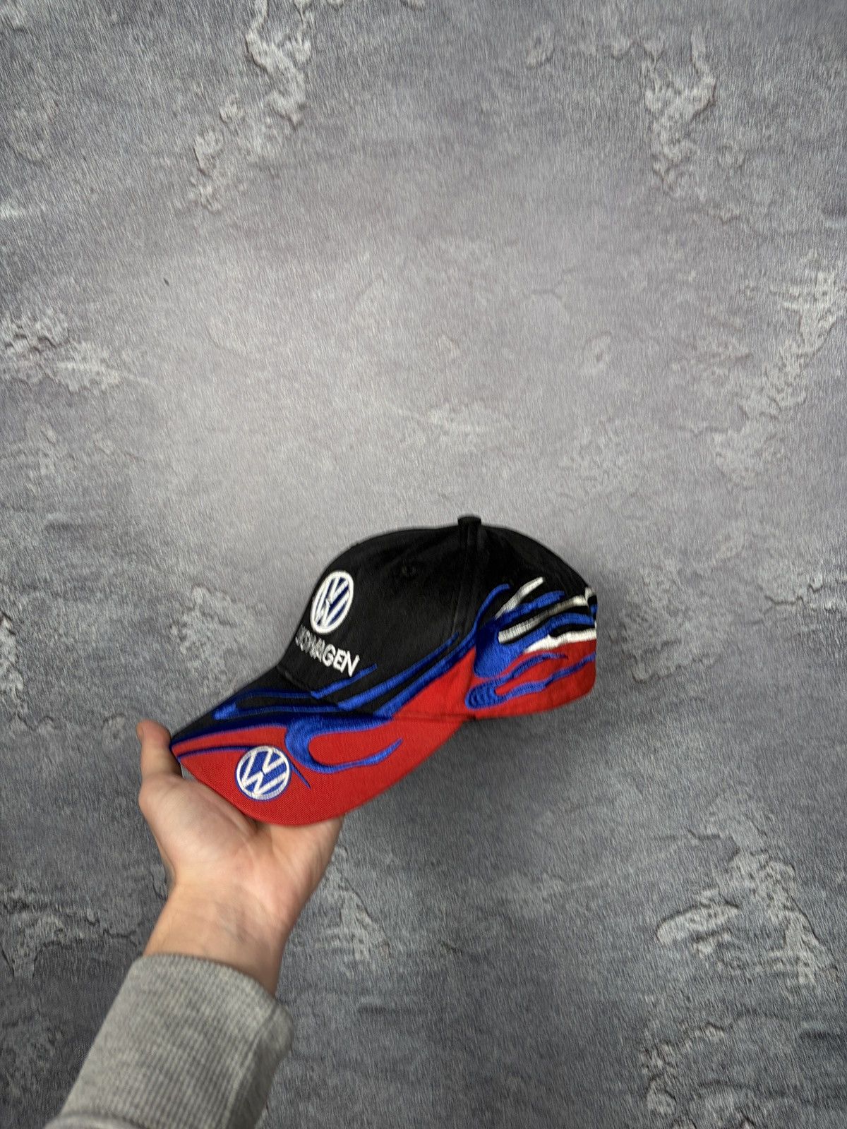 Vintage Vintage Volkswagen Racing Flames Y2k Drip Hat Cap Streetwear Size ONE SIZE - 3 Thumbnail
