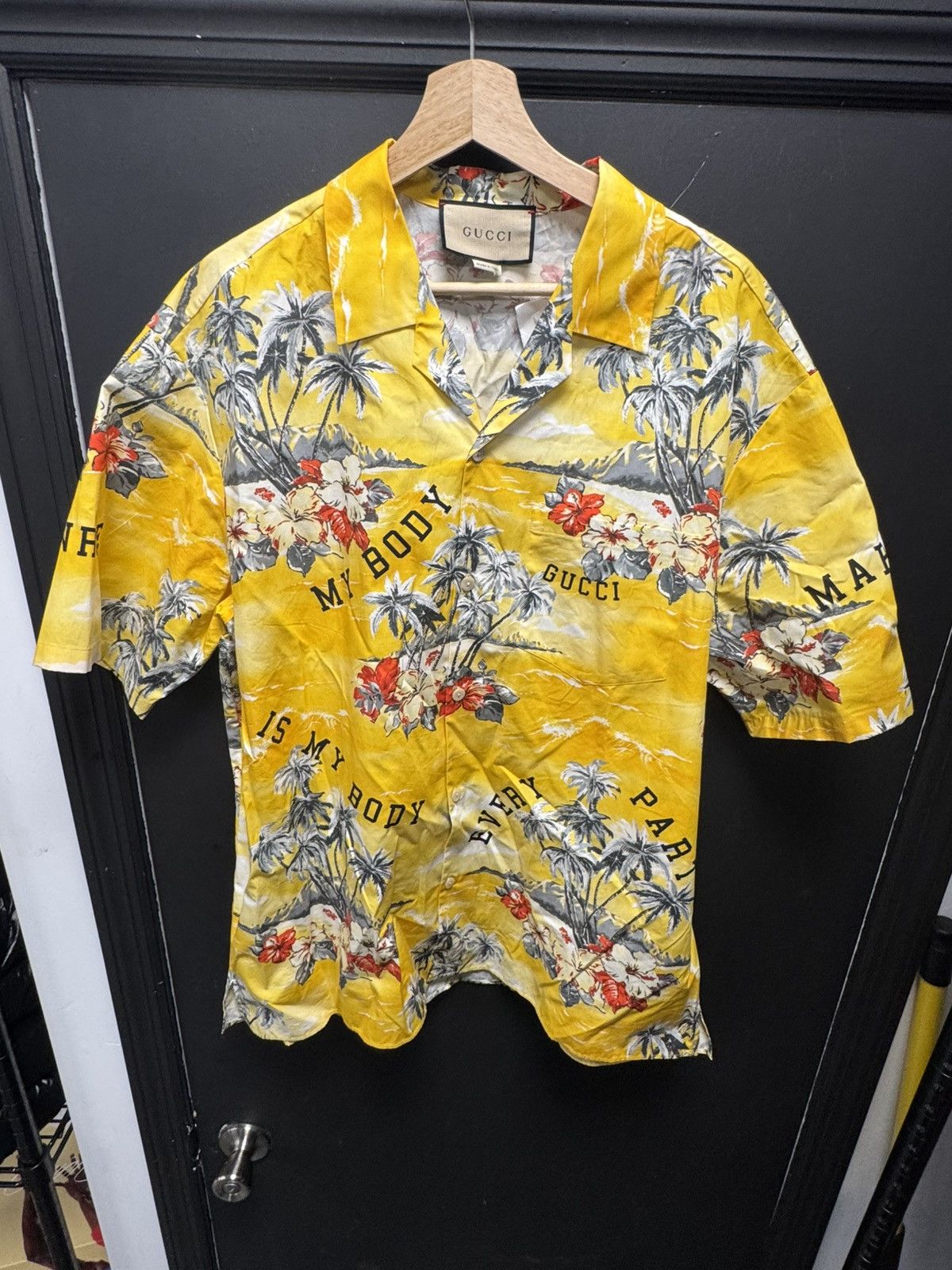 Gucci Gucci Printed Bowling Shirt Yellow/Red Size US XXL / EU 58 / 5 - 1 Thumbnail