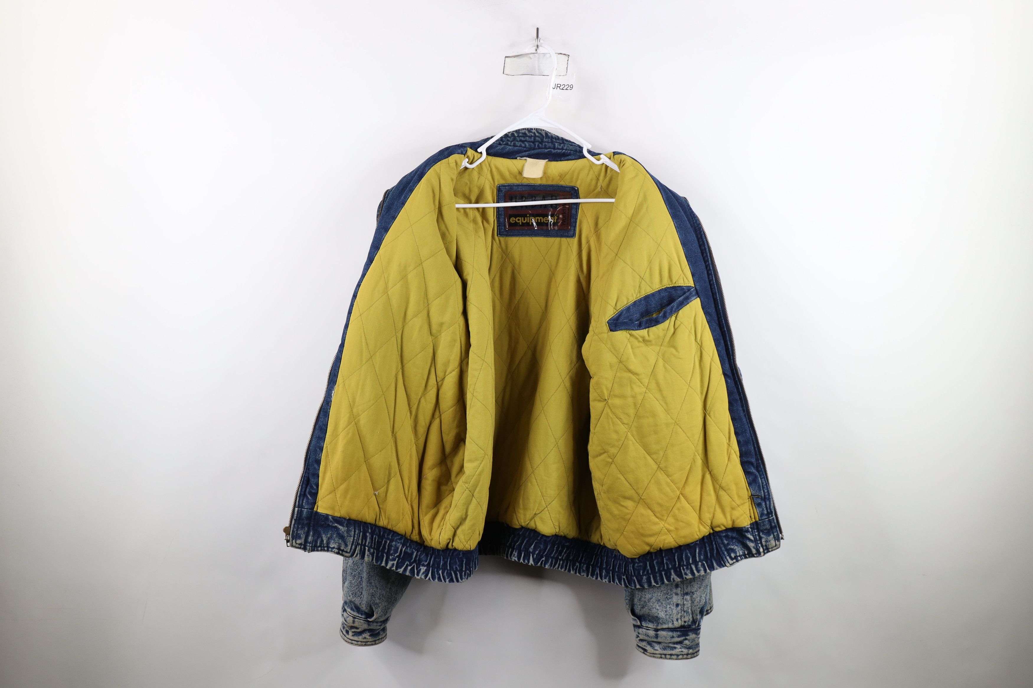 Vintage Vintage 90s Streetwear Quilted Acid Wash Denim Jean Jacket Size US XXL / EU 58 / 5 - 11 Thumbnail