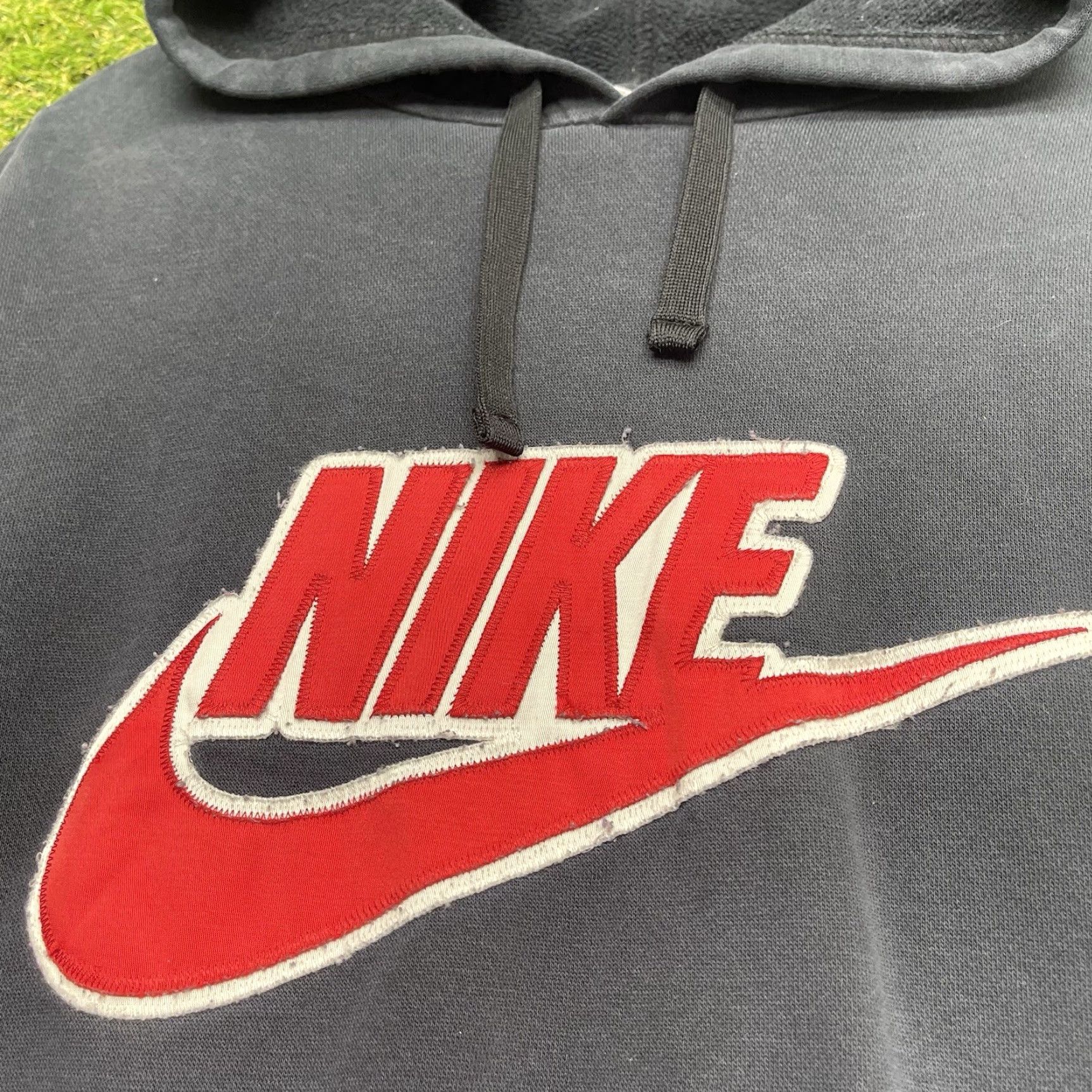 Nike VINTAGE Nike Hoodie Mens Large Tall LT Swoosh Spellout Sweatshirt Black 90s Size US L / EU 52-54 / 3 - 3 Thumbnail