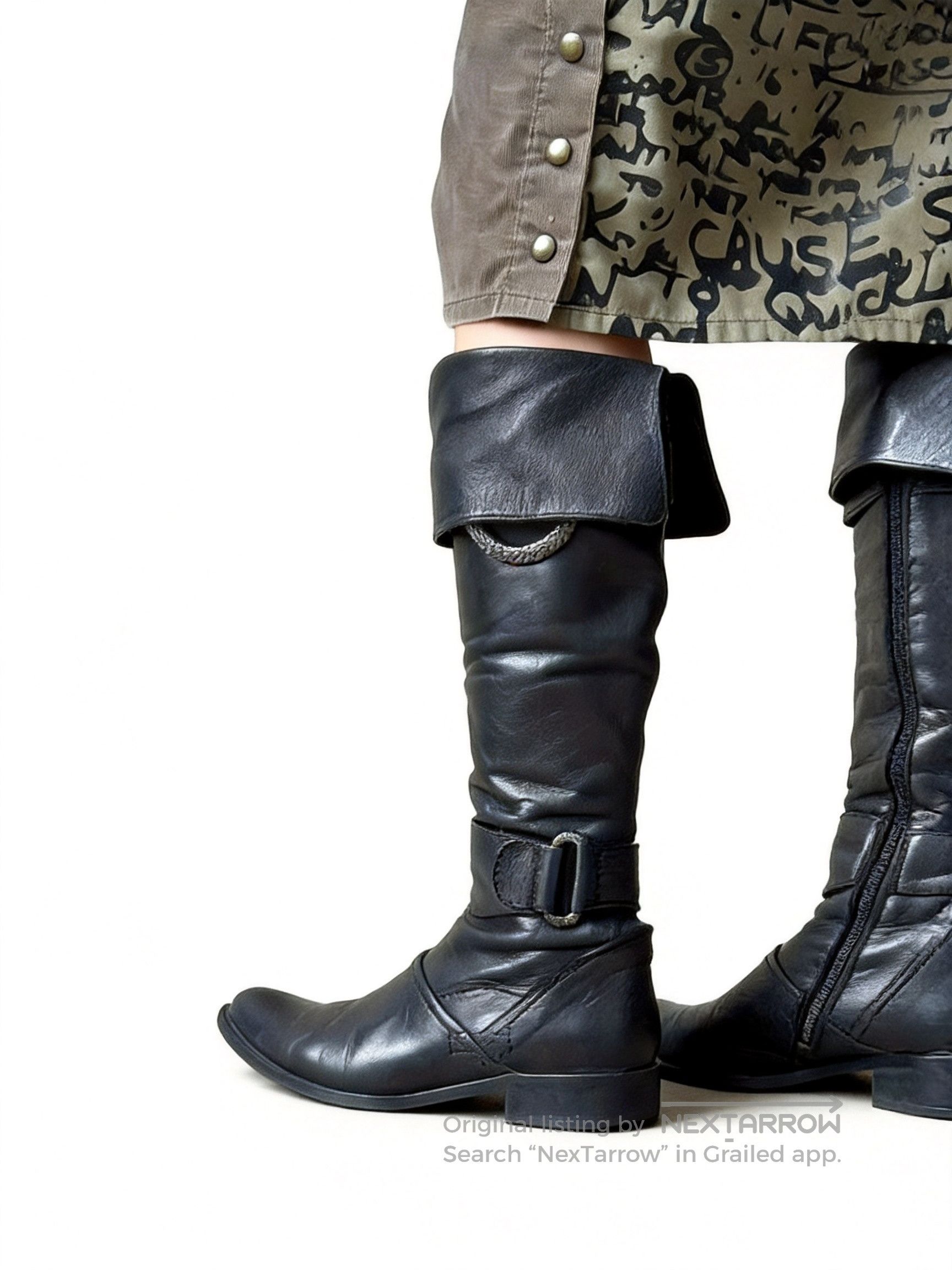 Rigards Regard Pointed Toe Biker Fold-Over Boots/ Size US 5 / IT 35 - 1 Thumbnail