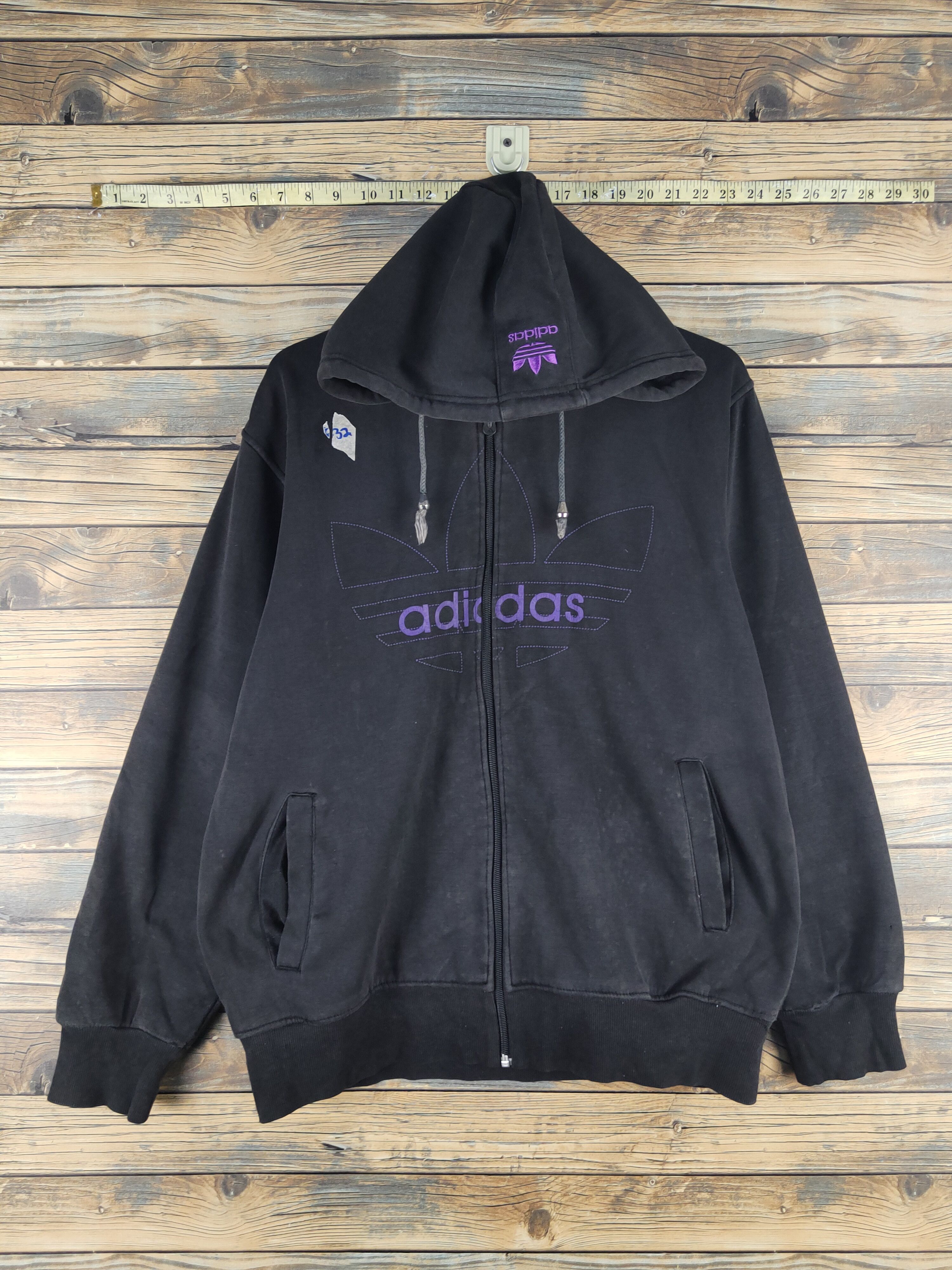 Adidas DL Adidas Vintage Black Hoodie Sweaters #S2804 Size US XL / EU 56 / 4 - 1 Thumbnail