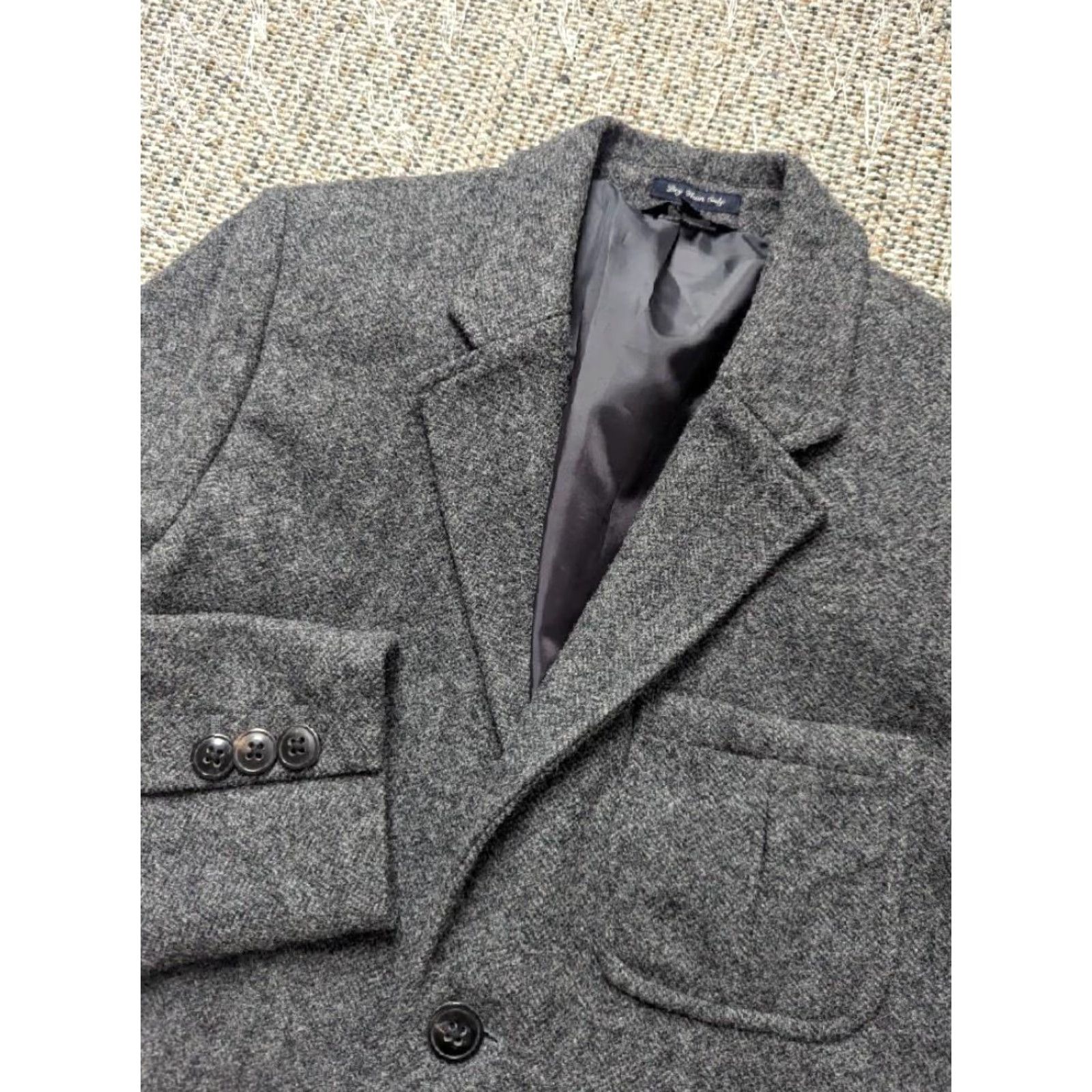 Vintage VINTAGE LL Bean blazer Tweed gray 38R Wool Donegal Single-Breasted Notch Lapel Mens Blazer Size 38R - 7 Thumbnail