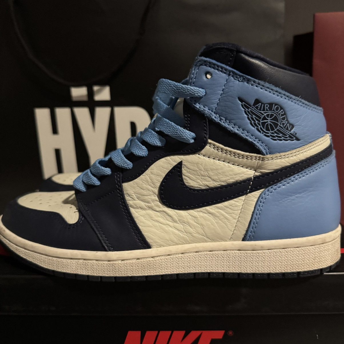 Jordan Brand Jordan 1 high og obsidian Size US 8 / EU 41 - 3 Thumbnail