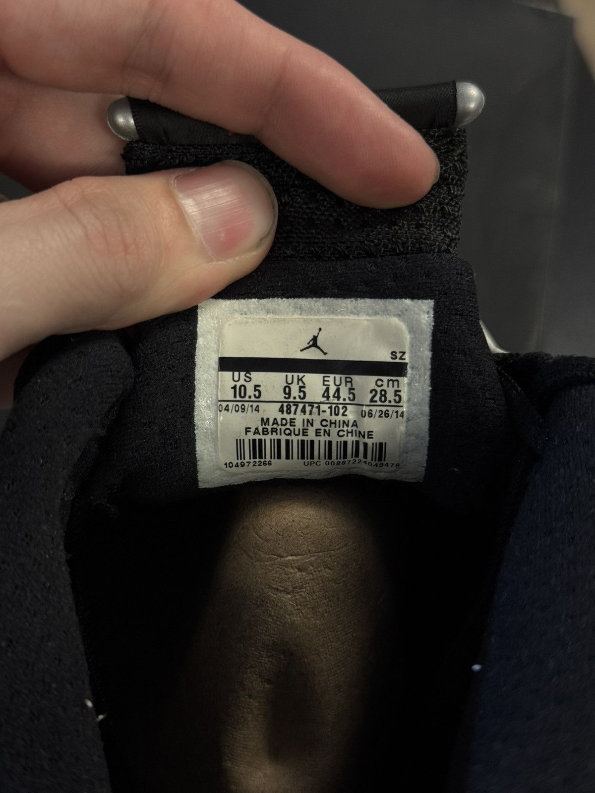 Jordan Brand × Nike Jordan 14 Black Toe 2014 (487471-102) Size 10.5 Size US 10.5 / EU 43-44 - 17 Thumbnail