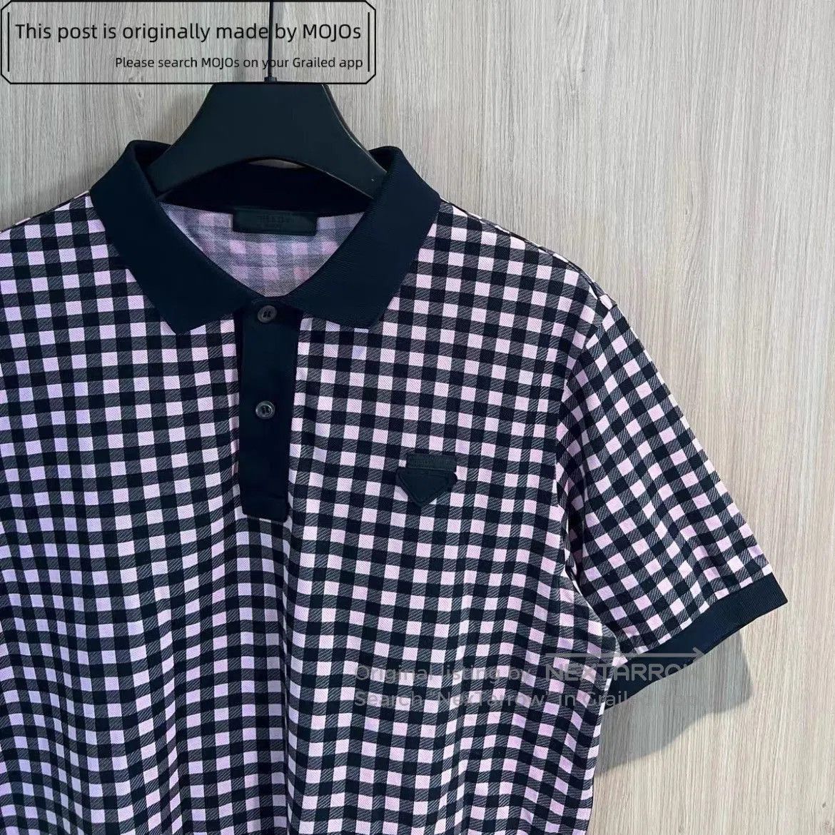 Prada Prada triangle label black pink plaid polo. Size US XL / EU 56 / 4 - 3 Thumbnail