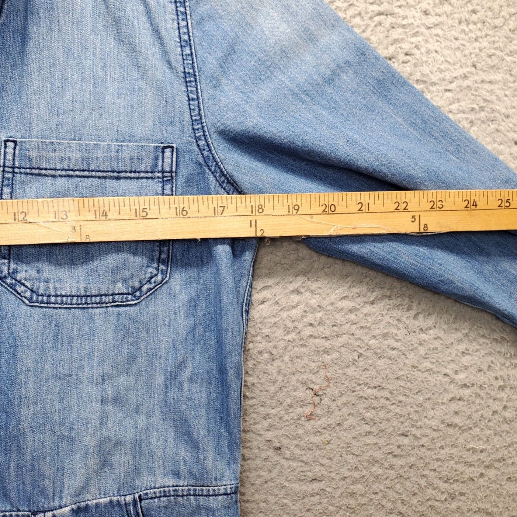 H&M H&M Jumpsuit Women 6 Blue Denim Utility Work Long Sleeve Button Front Size M / US 6-8 / IT 42-44 - 3 Thumbnail