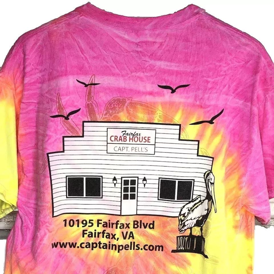 Gildan Vtg Tie Dyed T-shirt L Advertise Captain Pells Fairfax Crap Size US L / EU 52-54 / 3 - 1 Thumbnail