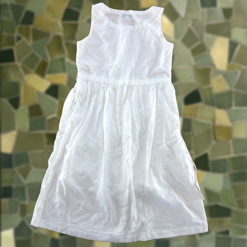 Uniqlo Tank Dress White Cotton Empire Waist Pocket XS Women Knee Length  Dress - ilac.rochib.com
