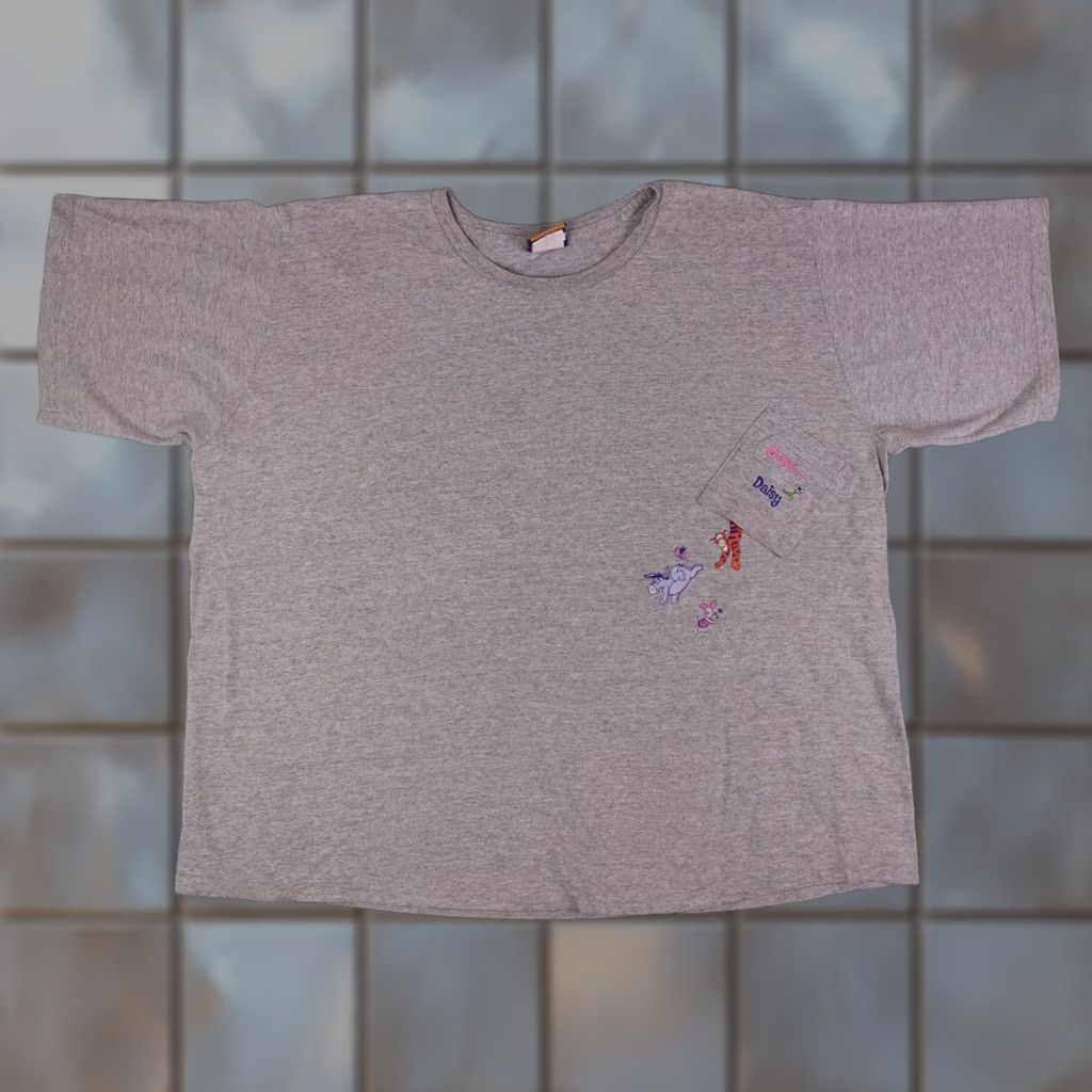 Disney Disney Shirt Womens 22W / 24W Gray Winnie The Pooh Down Pocket Short Sleeve Shirt Size 3XL / US 20-22 - 1 Thumbnail