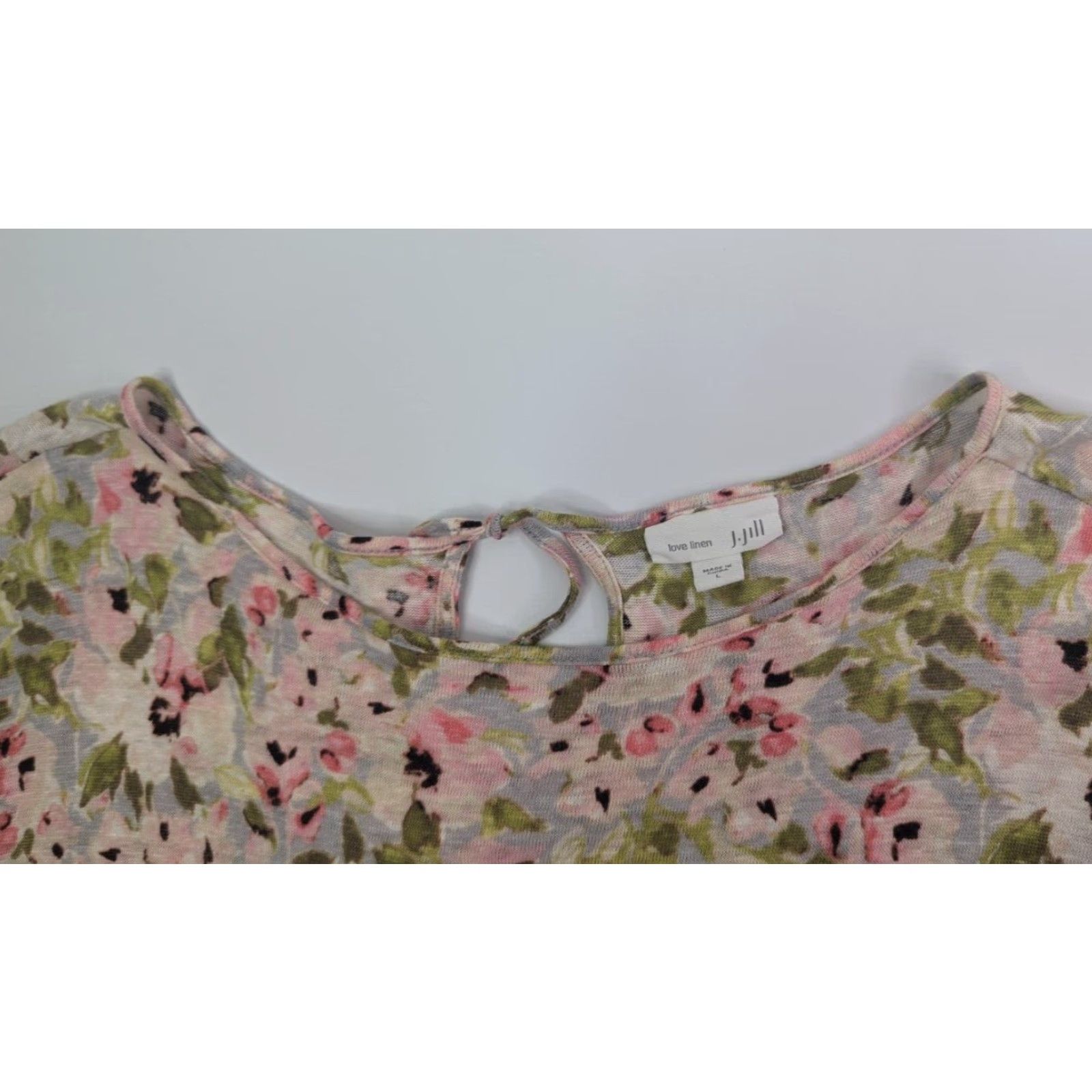 J. Jill J.Jill Blouse Linen Floral 3/4 Sleeve Tunic Pink L Women Blouse Tunic Floral Linen 3/4 Sleeve J.Jill Womens Size L / US 10 / IT 46 - 7 Thumbnail