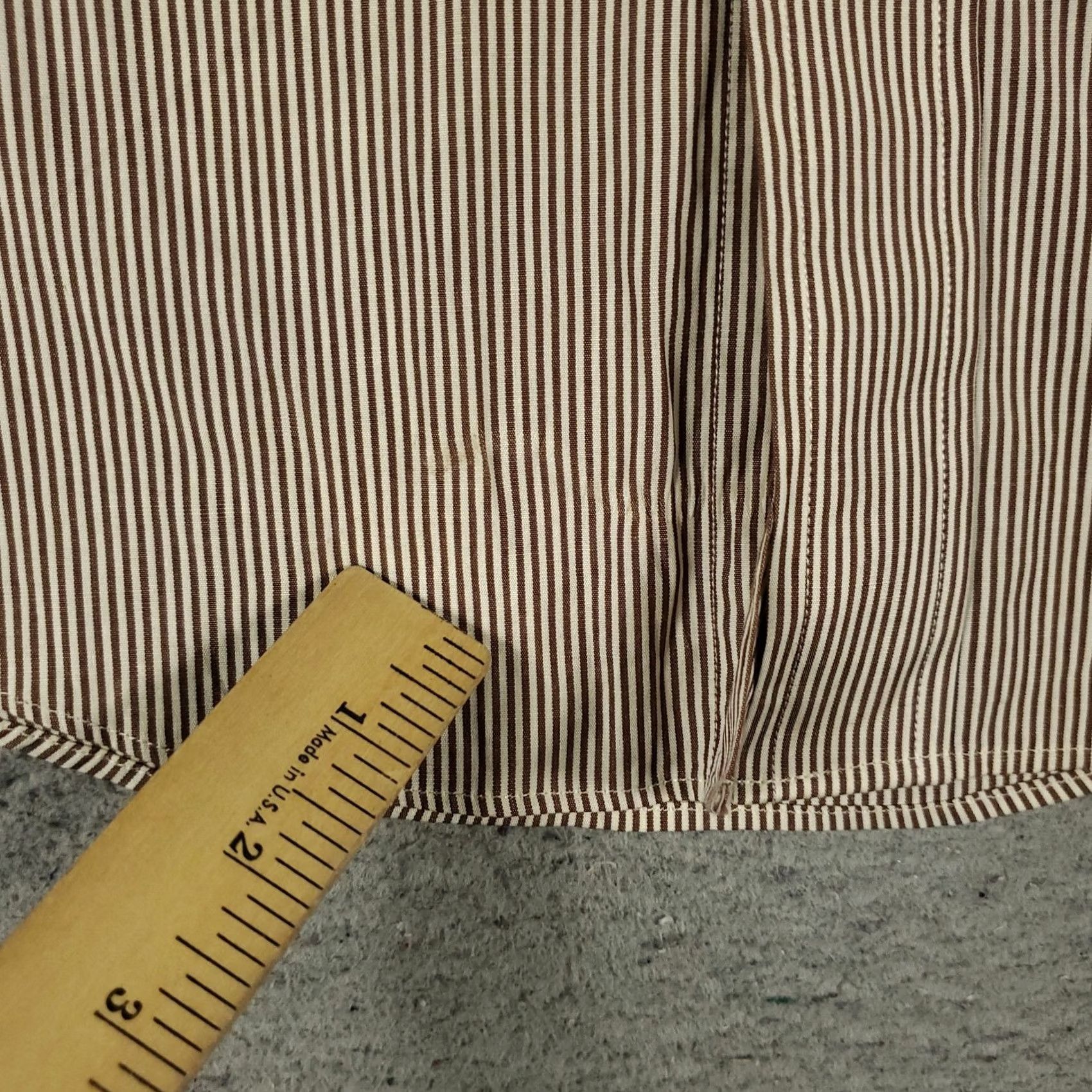 Brooks Brothers Brooks Brothers Shirt Mens 15.5 Brown Striped Dress Button Up Long Sleeve Size 42R - 3 Thumbnail