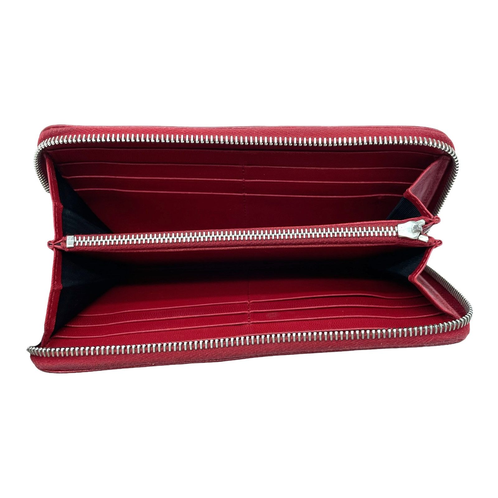 Balenciaga 🔴 Balenciaga Screw Stud Long Zip Wallet - Red Leather Size ONE SIZE - 4 Thumbnail