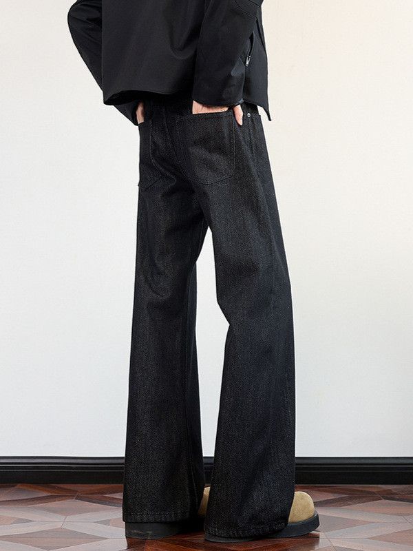 Japanese Brand Men's straight loose-fitting cleanfit black jeans Size US 32 / EU 48 - 4 Thumbnail