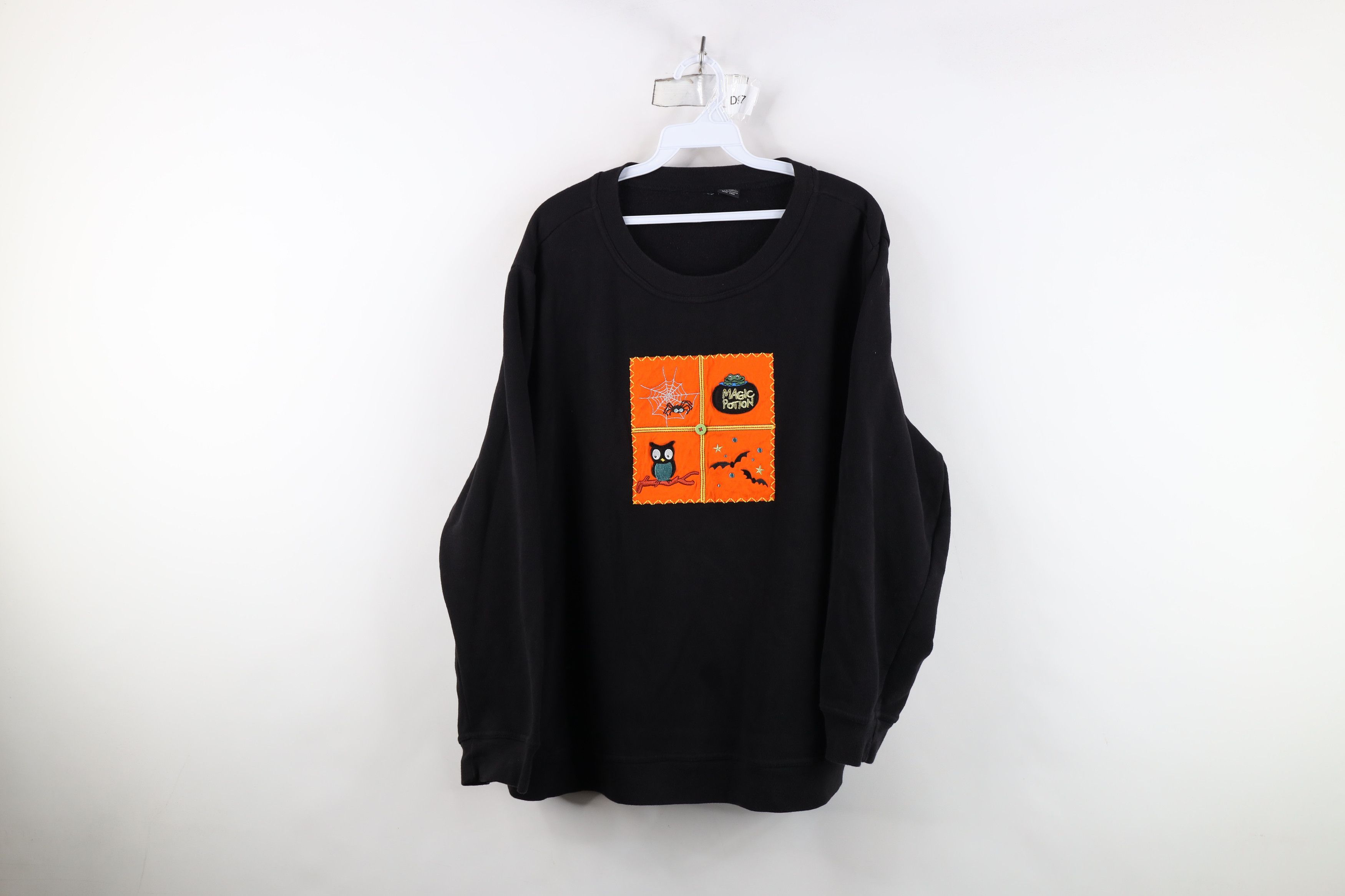 Vintage Vintage 90s Streetwear Halloween Witch Owl Bat Sweatshirt Size XXL / US 16-18 / IT 52-54 - 1 Thumbnail